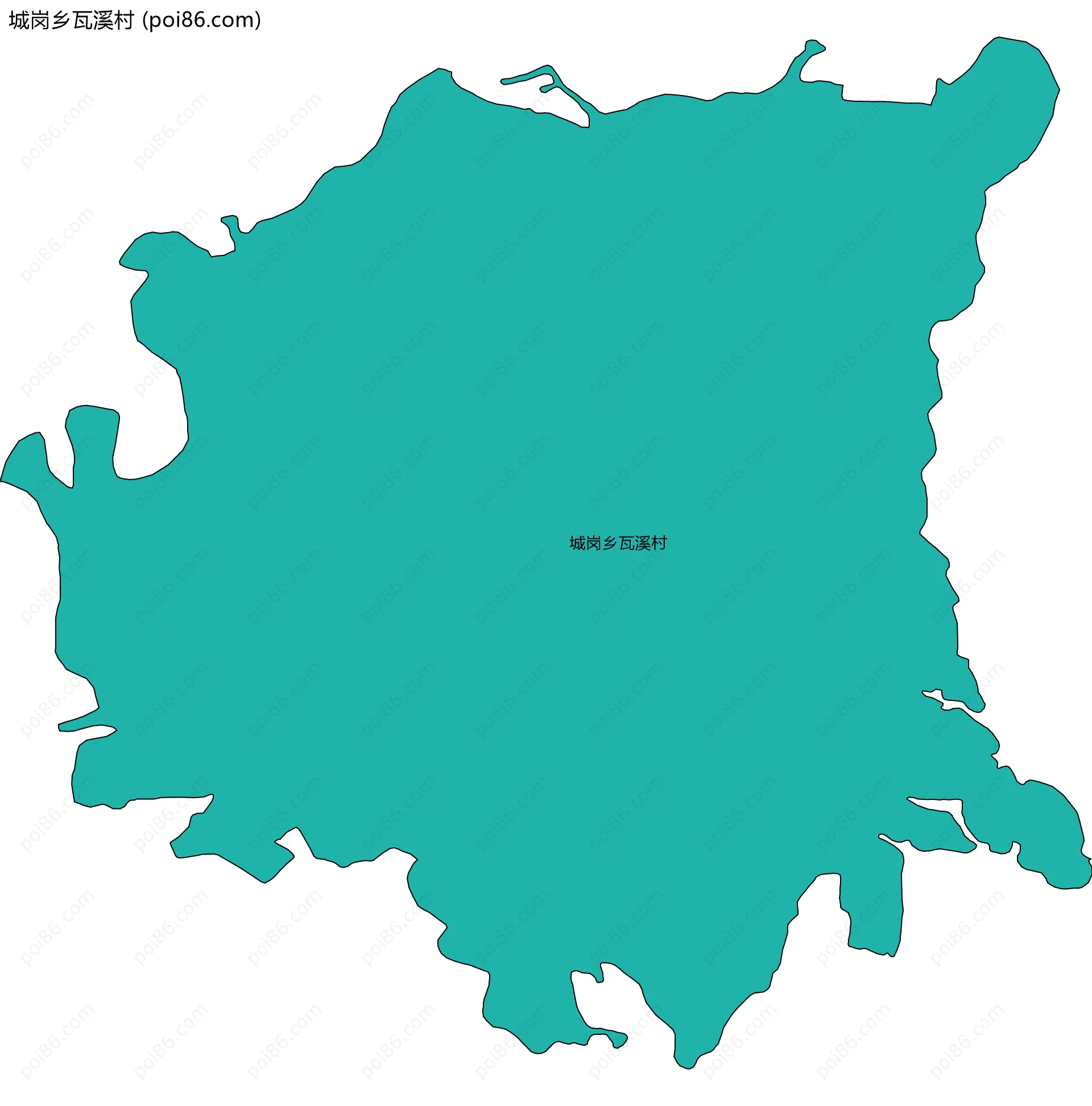 城岗乡瓦溪村边界地图