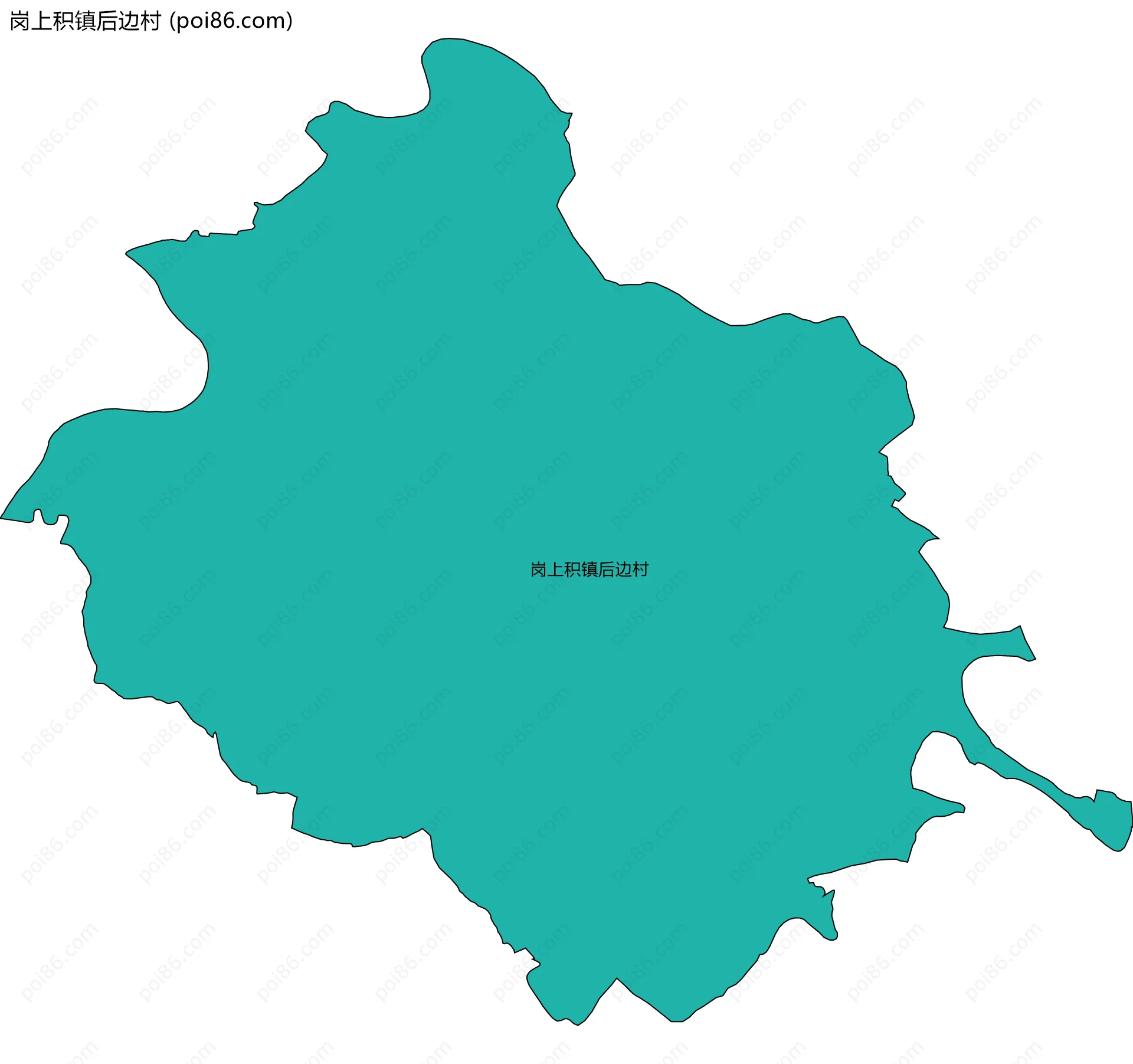 岗上积镇后边村边界地图