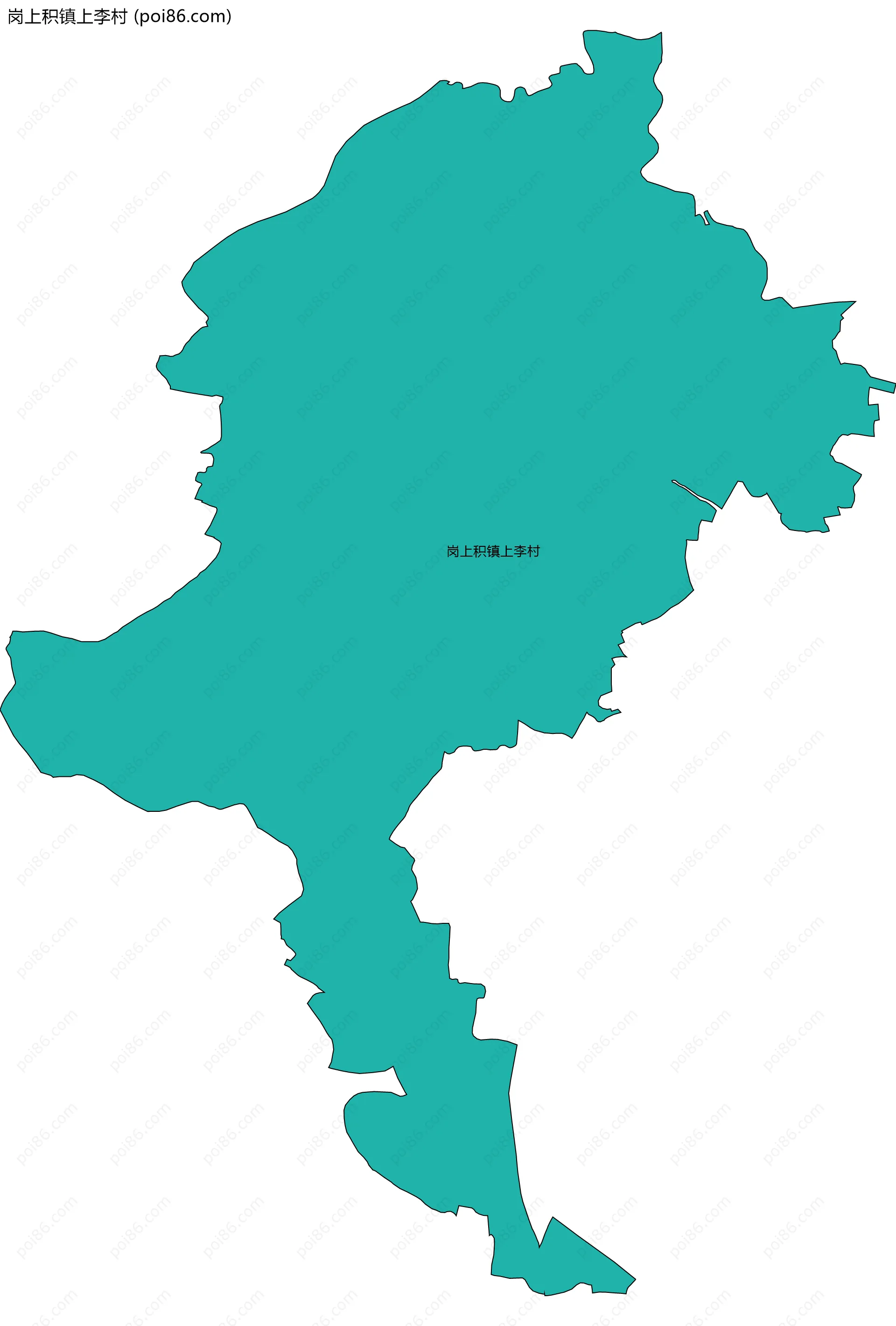岗上积镇上李村边界地图