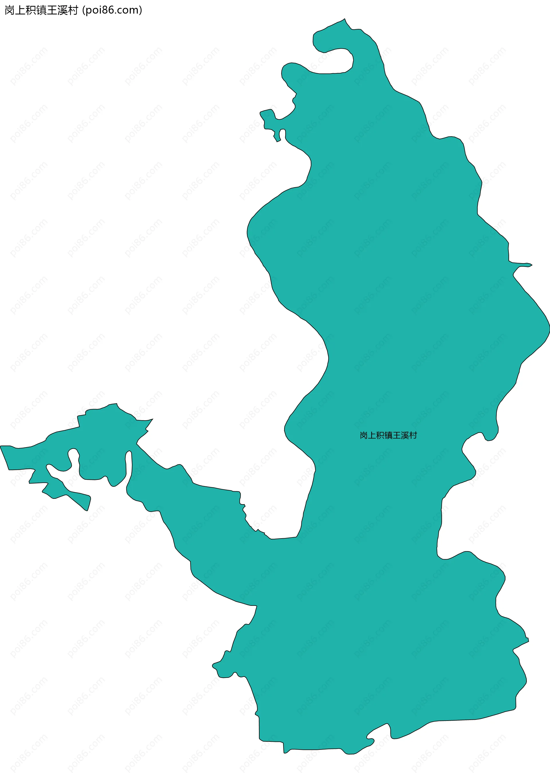 岗上积镇王溪村边界地图