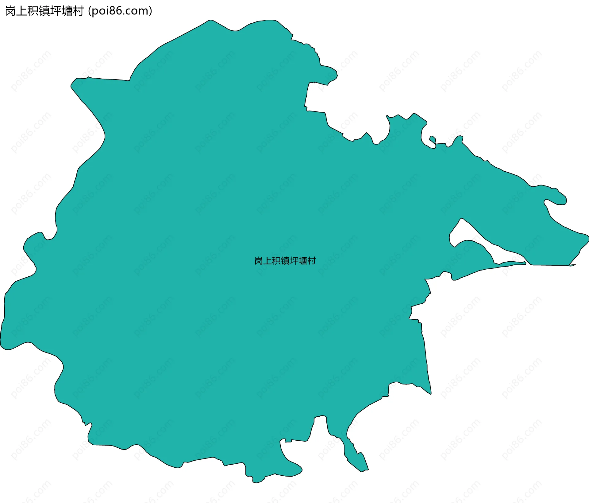 岗上积镇坪塘村边界地图