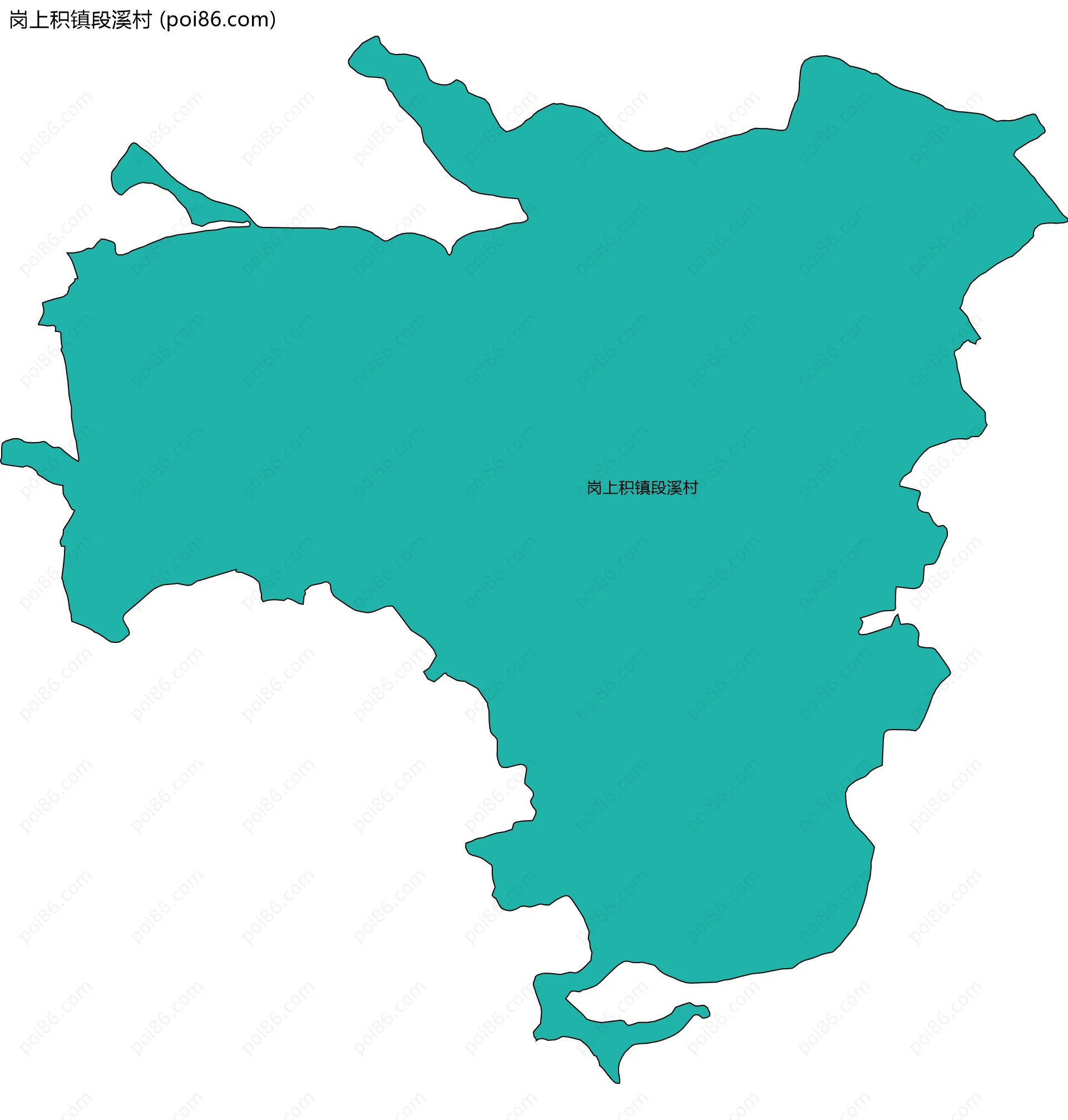 岗上积镇段溪村边界地图