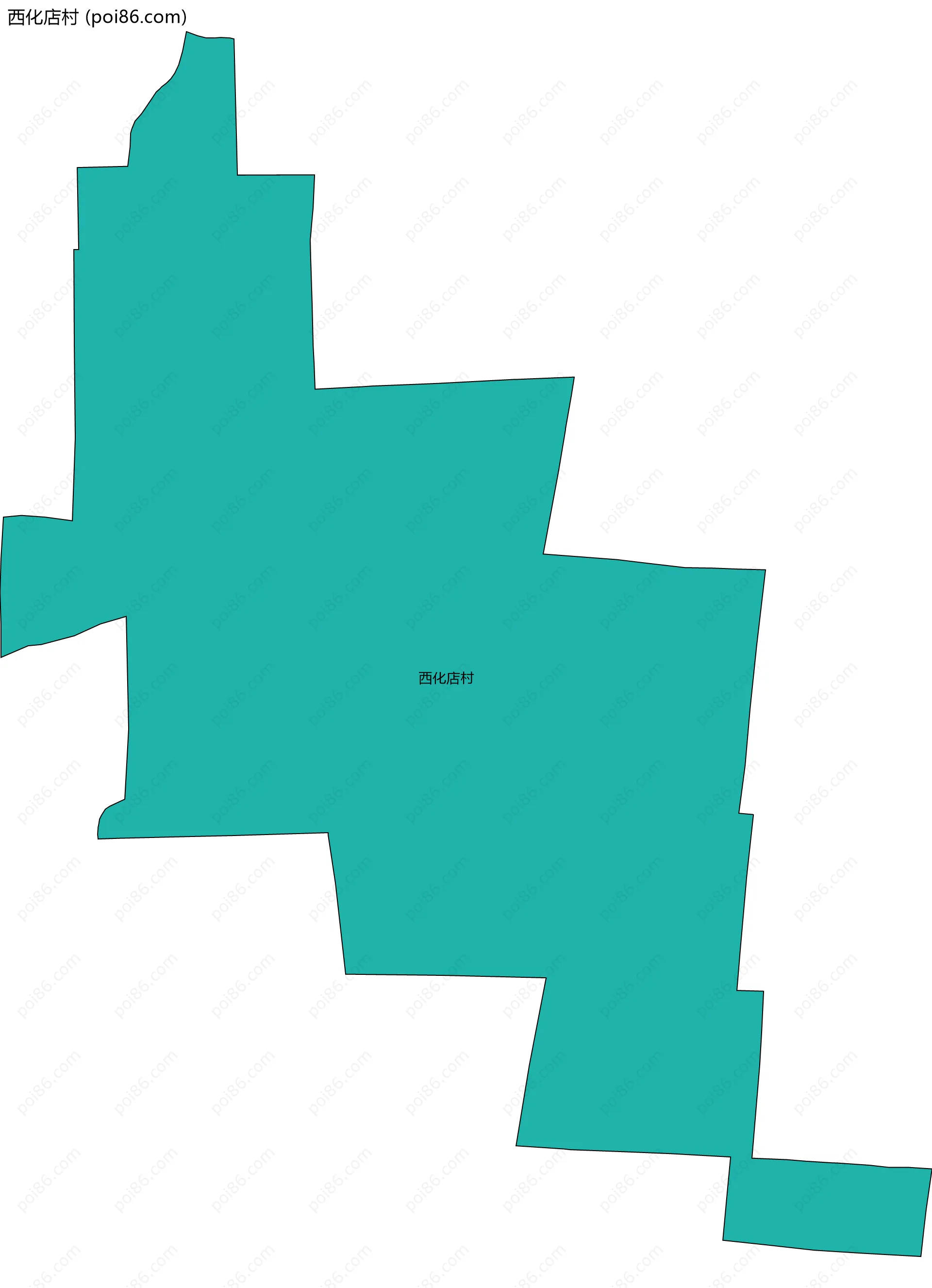 西化店村边界地图