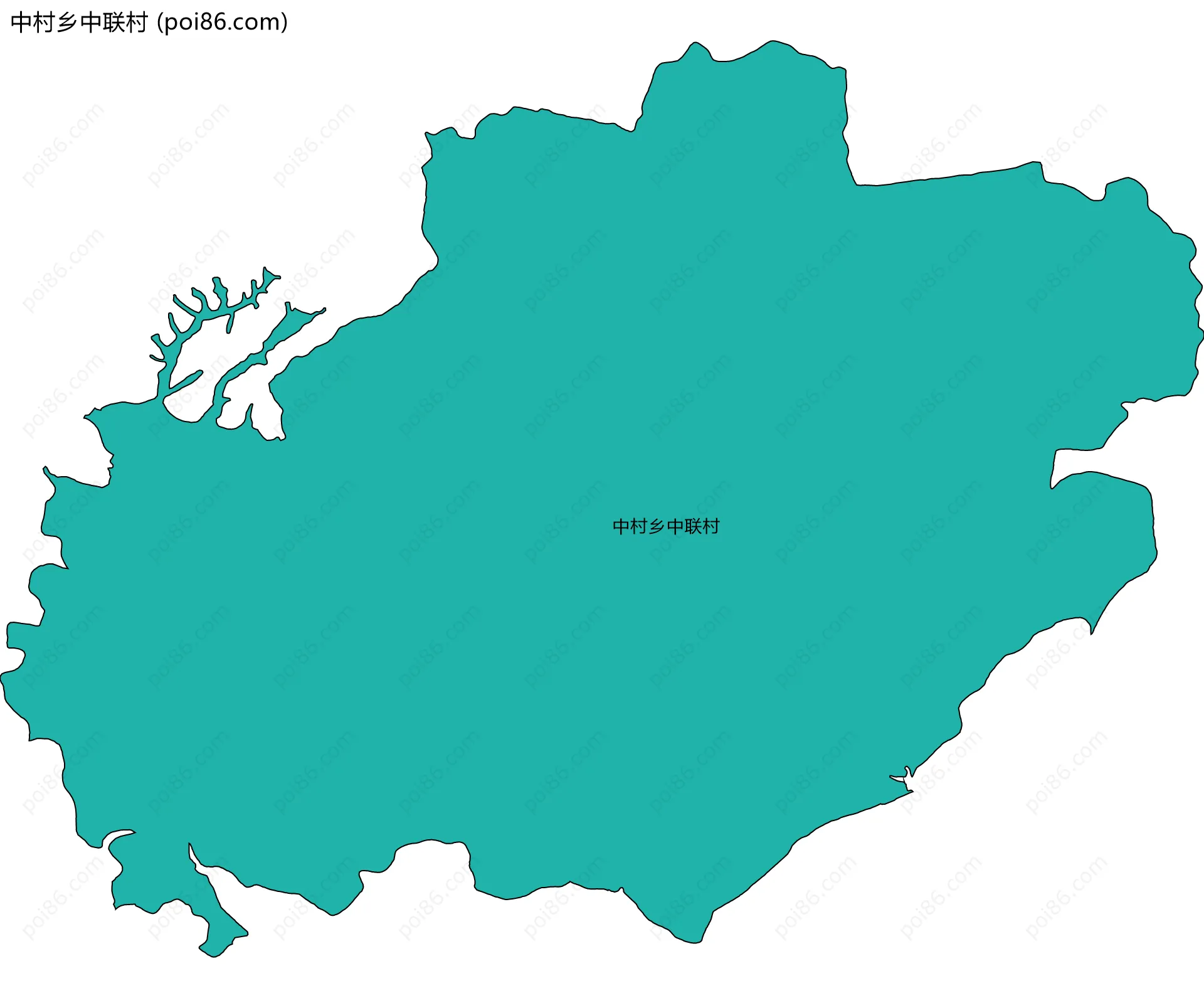 中村乡中联村边界地图