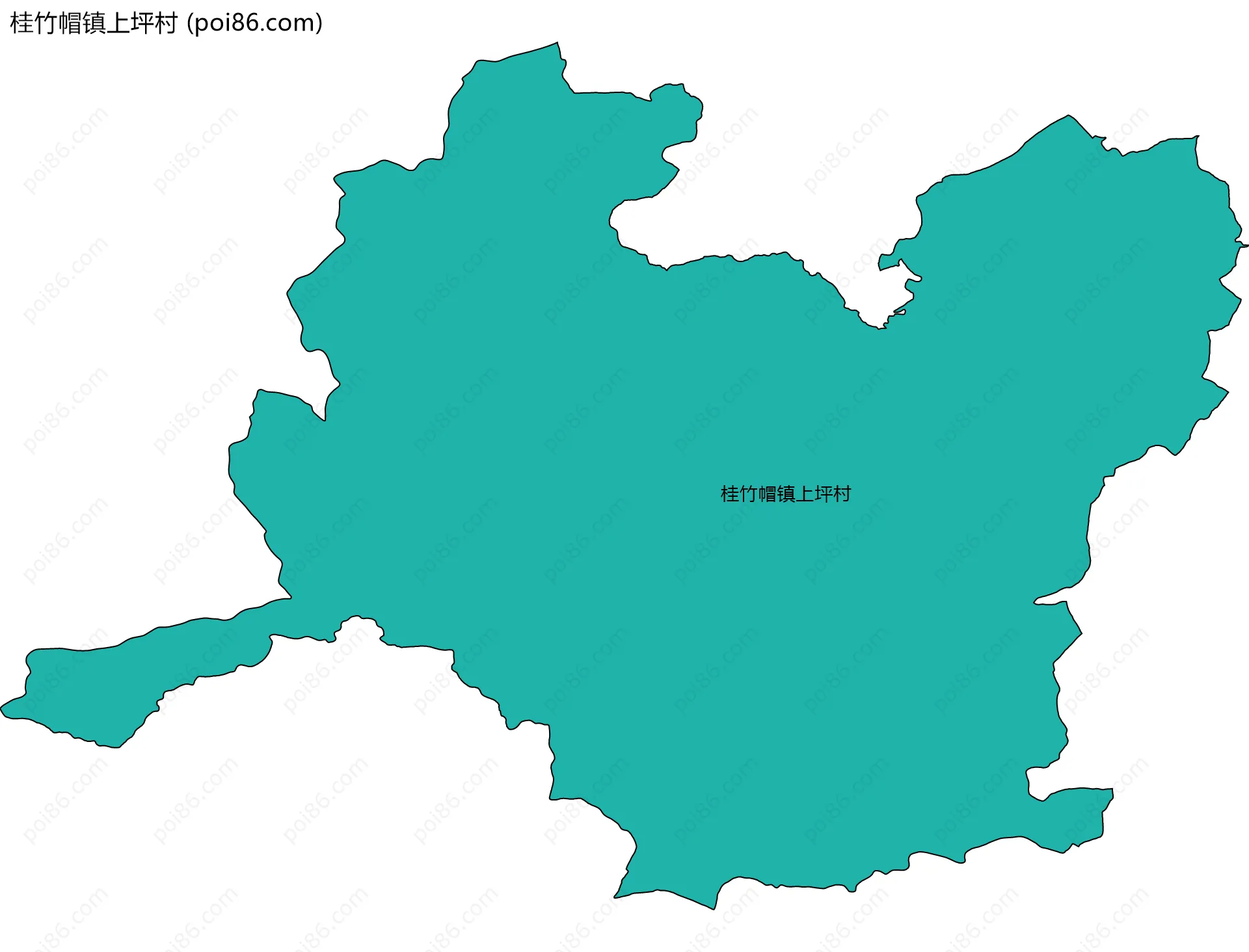 桂竹帽镇上坪村边界地图