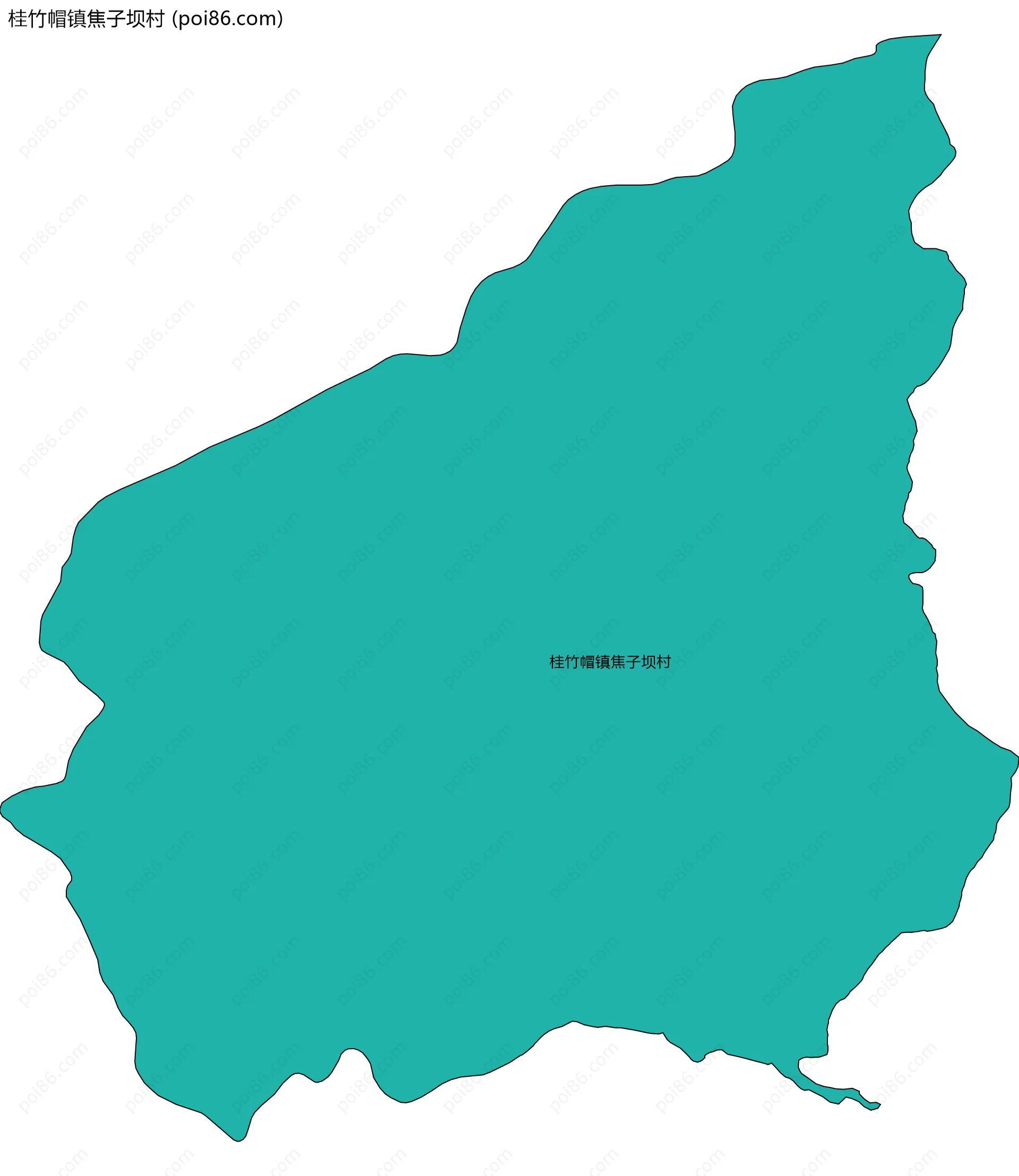 桂竹帽镇焦子坝村边界地图