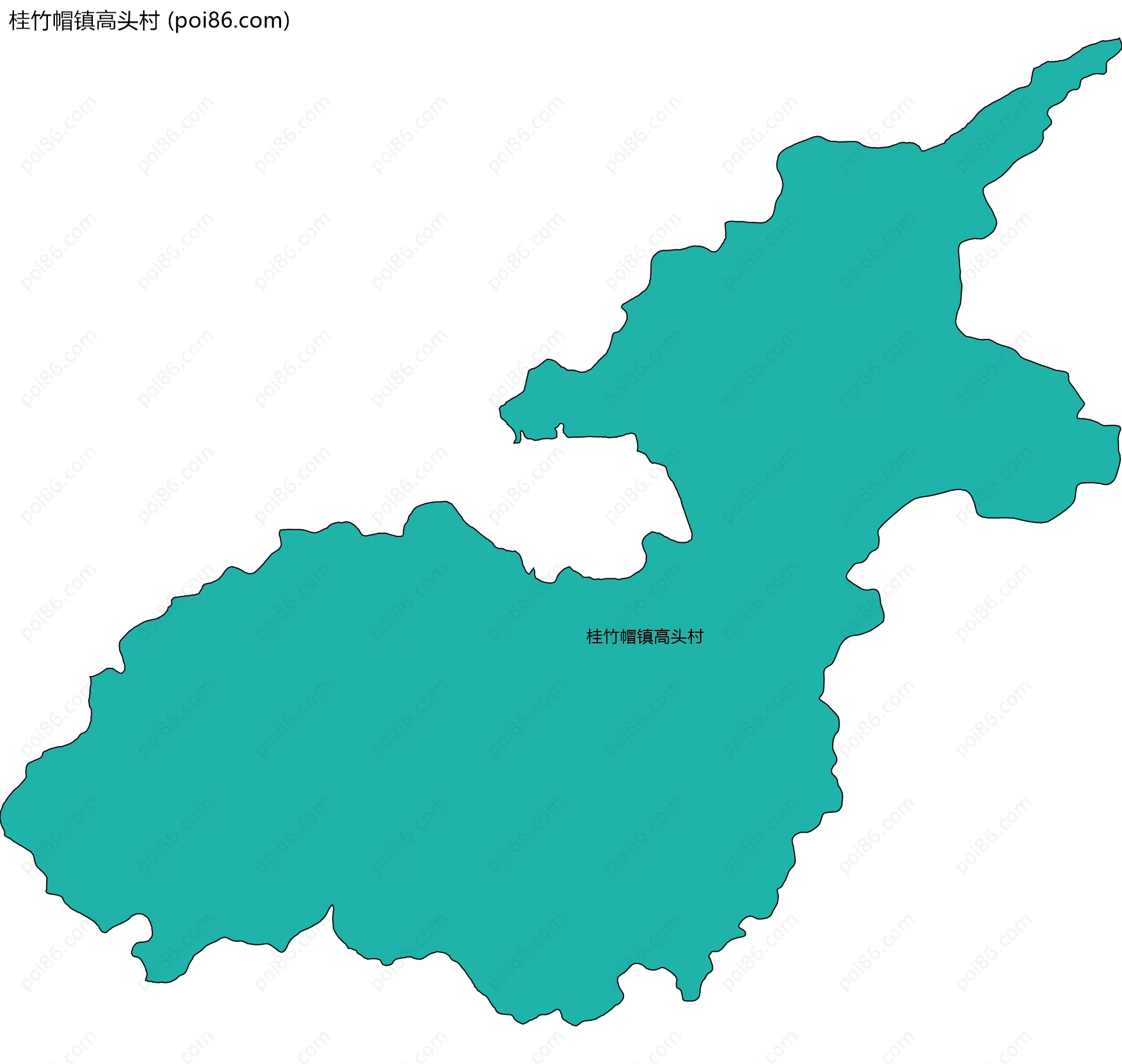 桂竹帽镇高头村边界地图