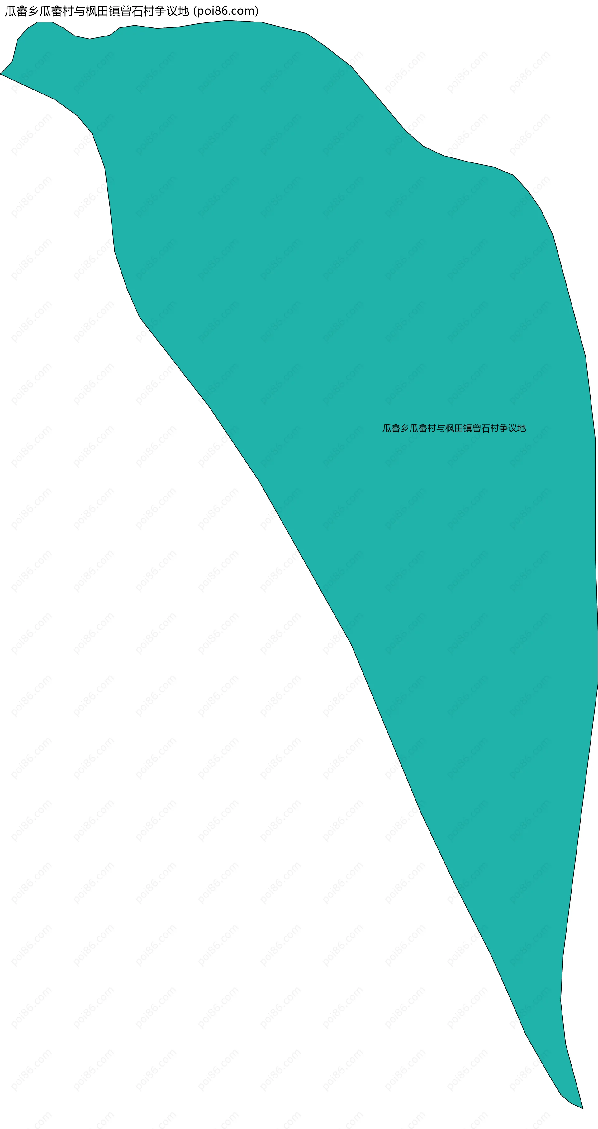 瓜畲乡瓜畲村与枫田镇曾石村争议地边界地图