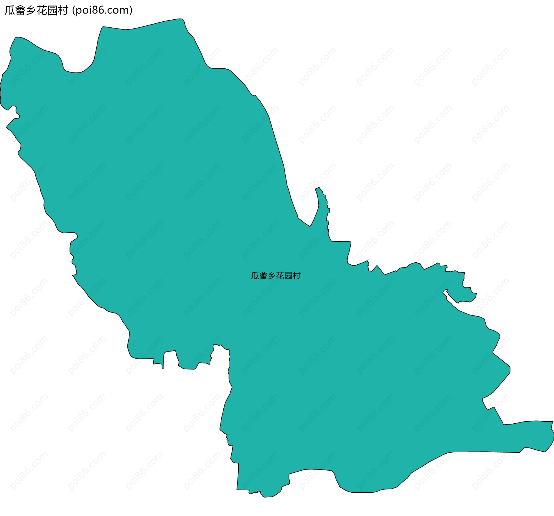 瓜畲乡花园村边界地图