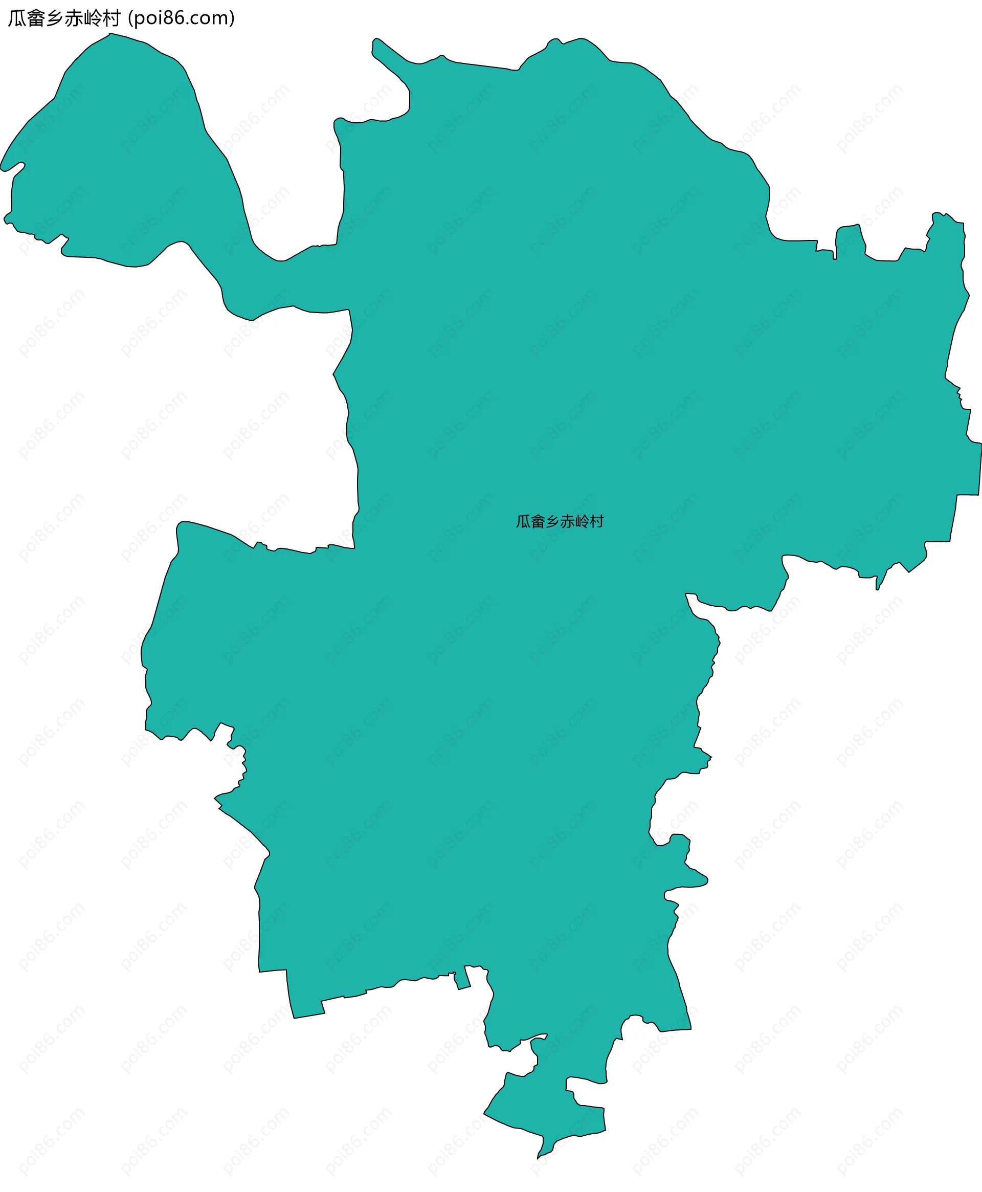 瓜畲乡赤岭村边界地图