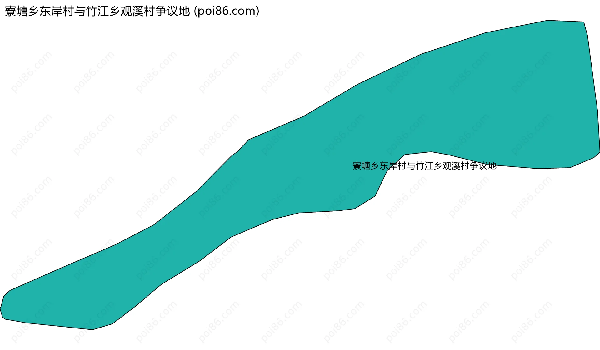 寮塘乡东岸村与竹江乡观溪村争议地边界地图