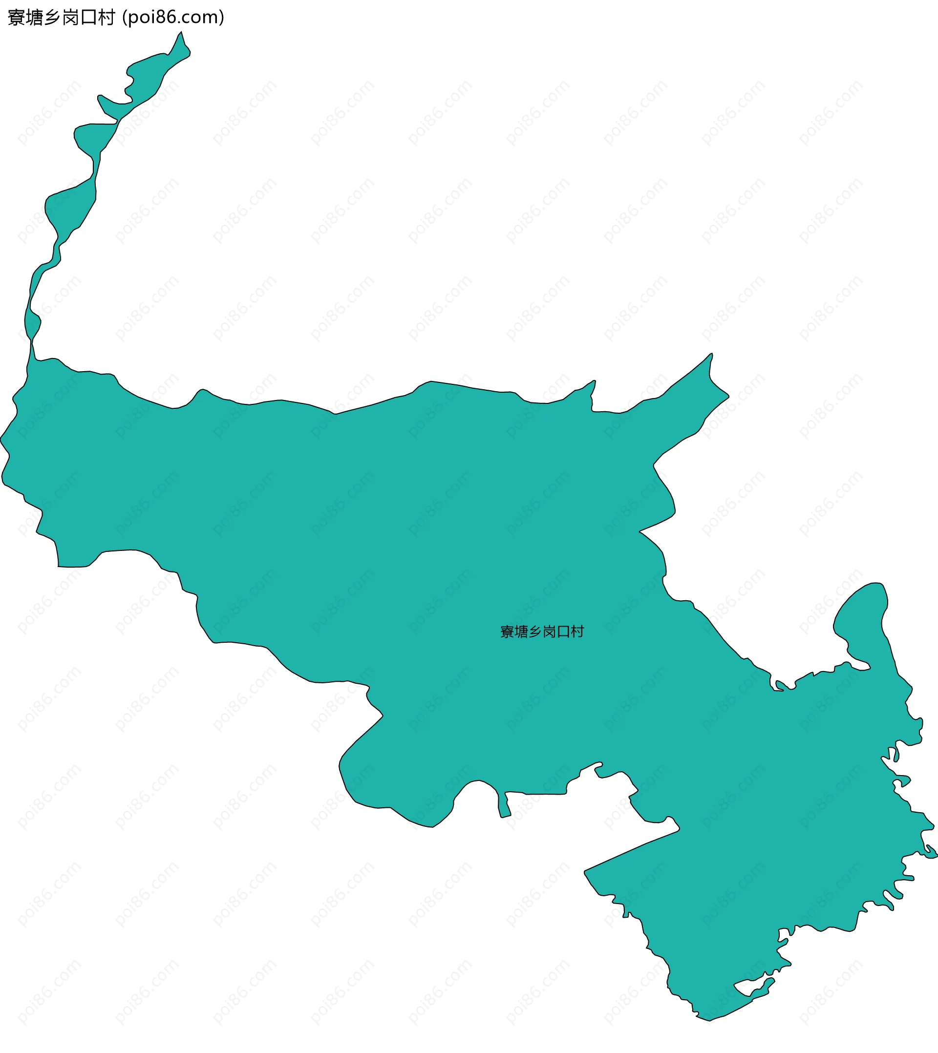 寮塘乡岗口村边界地图