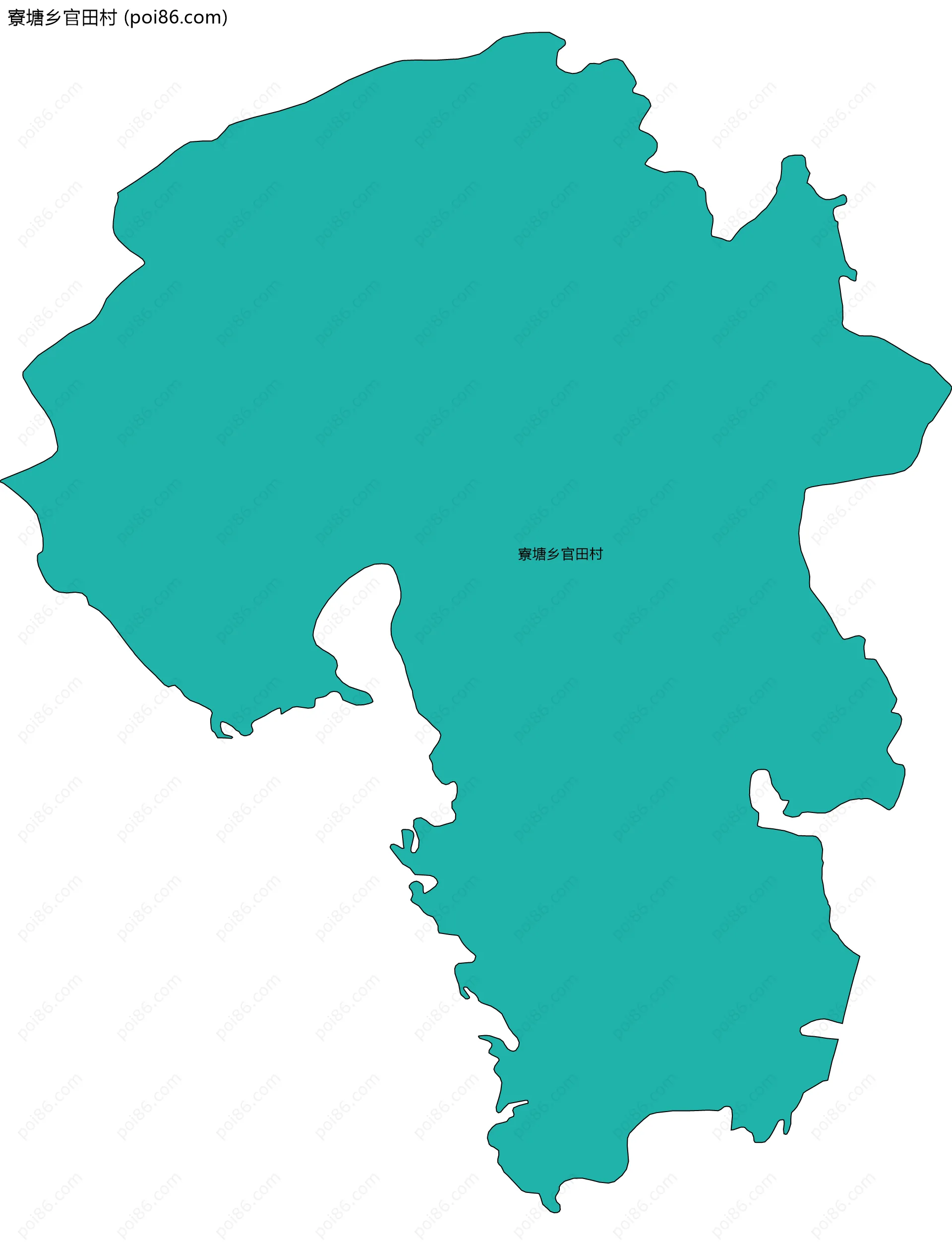 寮塘乡官田村边界地图