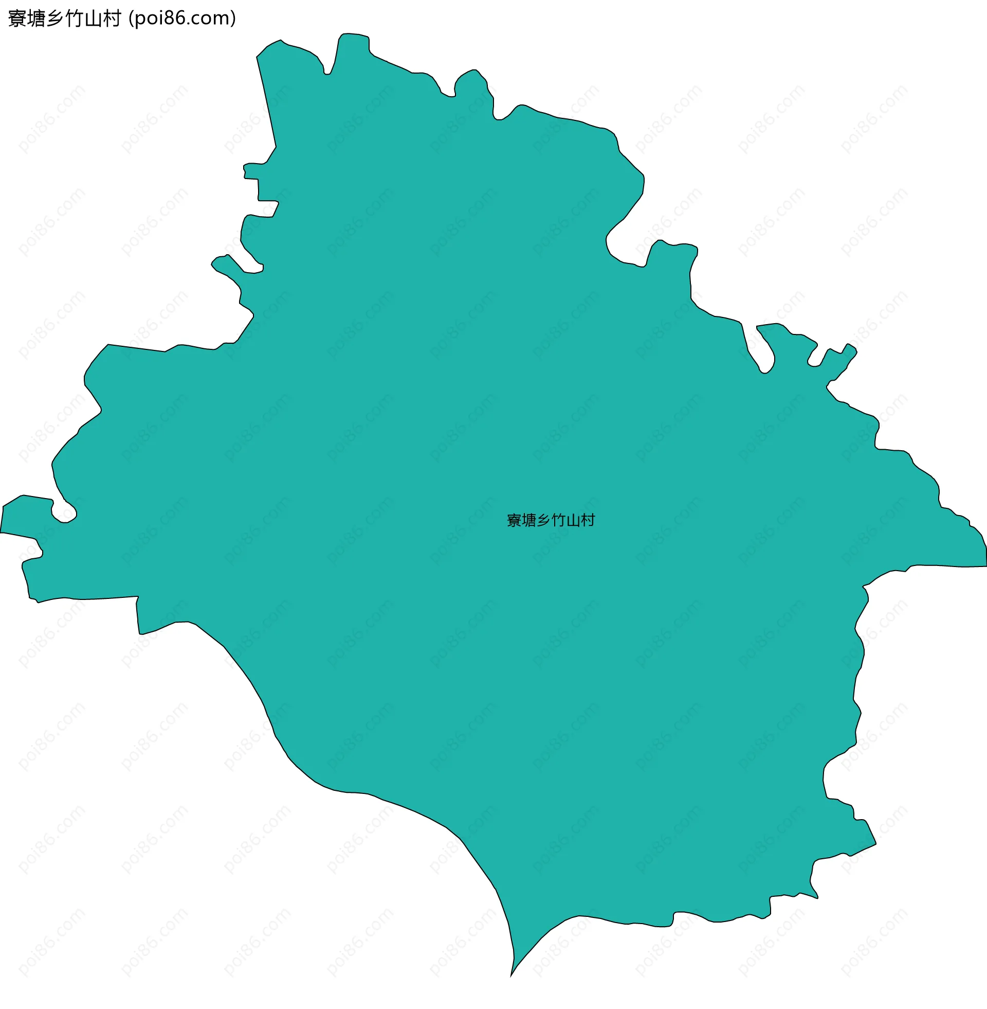 寮塘乡竹山村边界地图