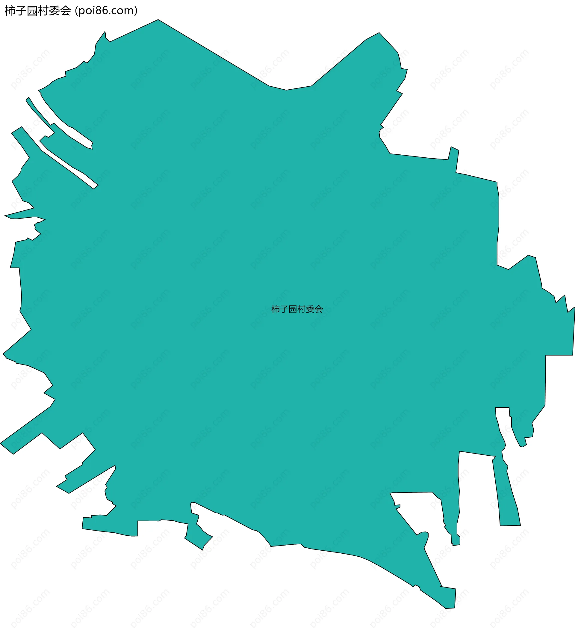 柿子园村委会边界地图