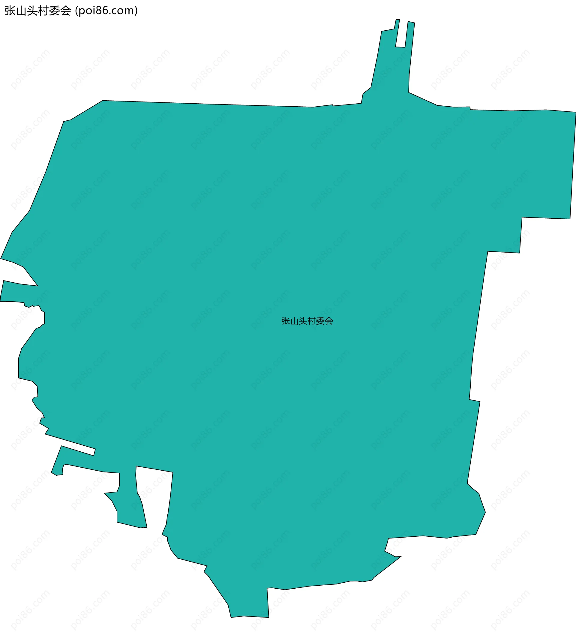 张山头村委会边界地图