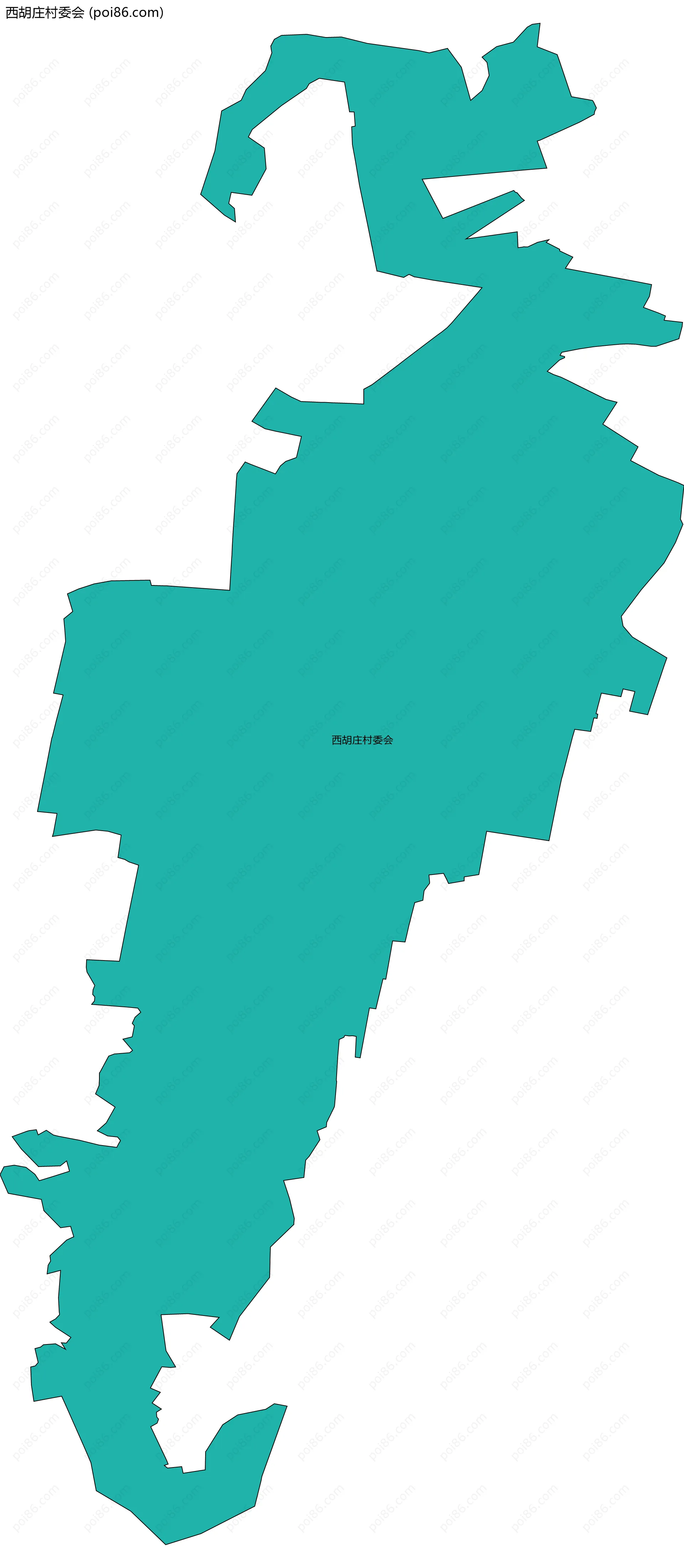 西胡庄村委会边界地图