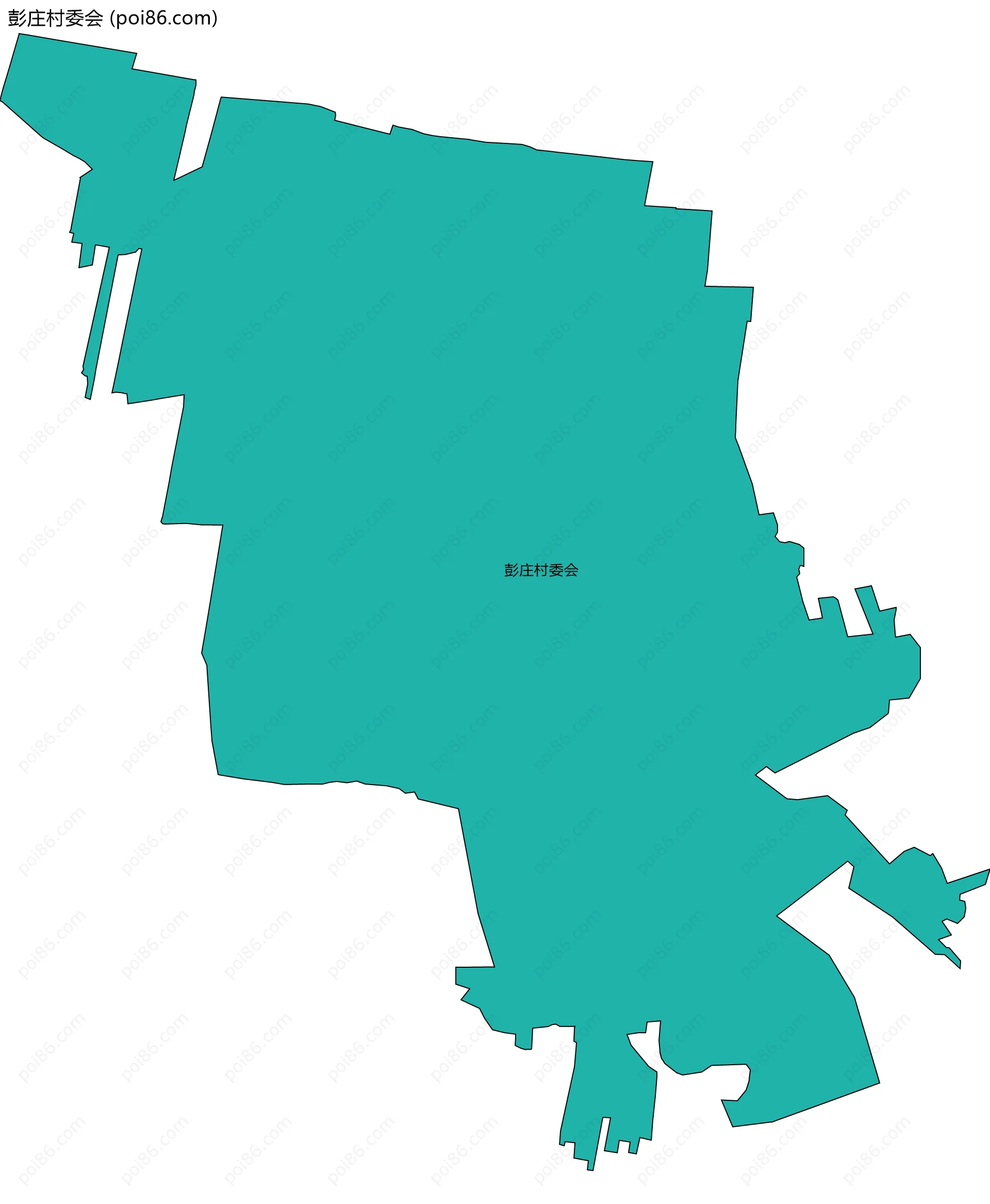 彭庄村委会边界地图