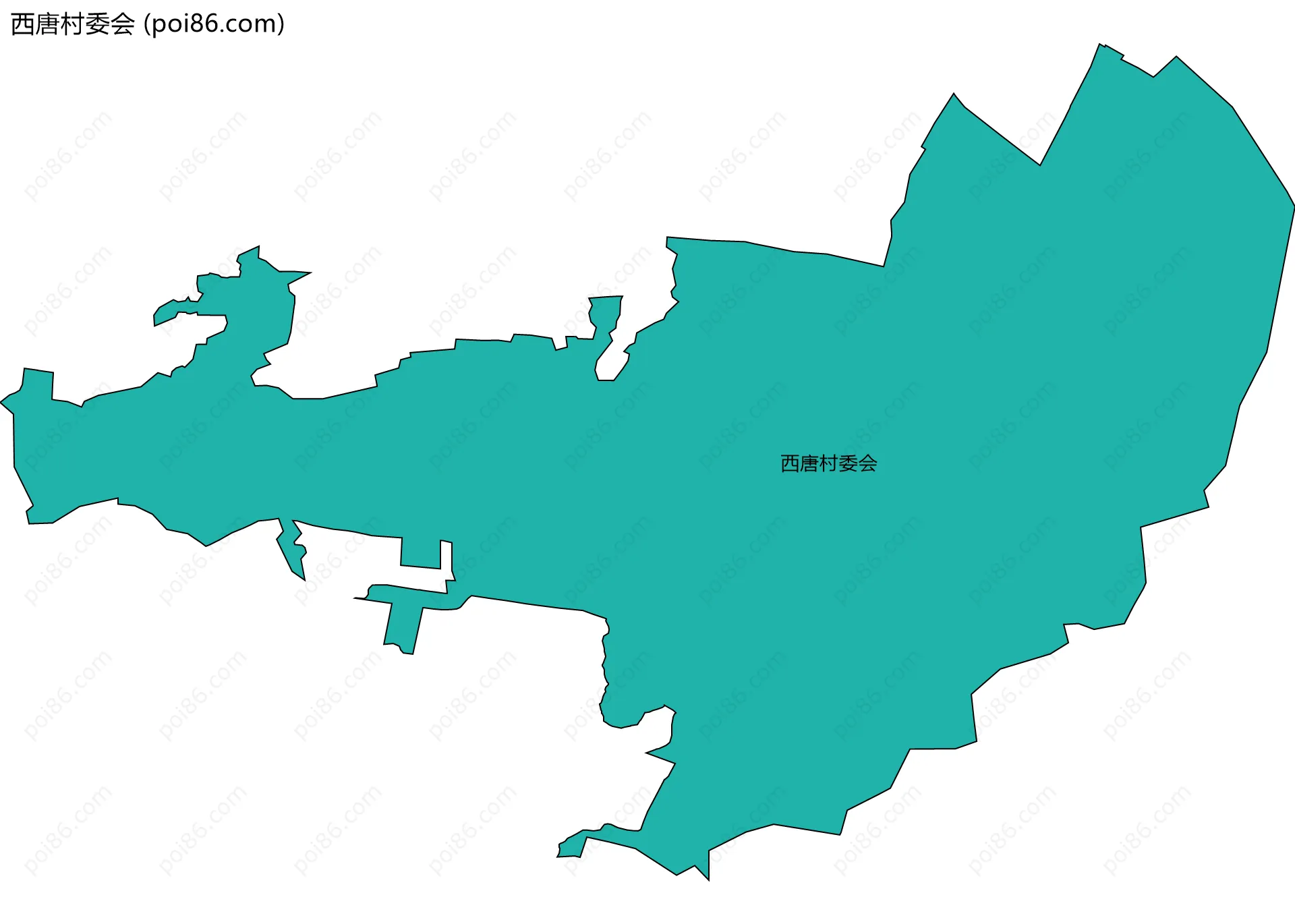 西唐村委会边界地图