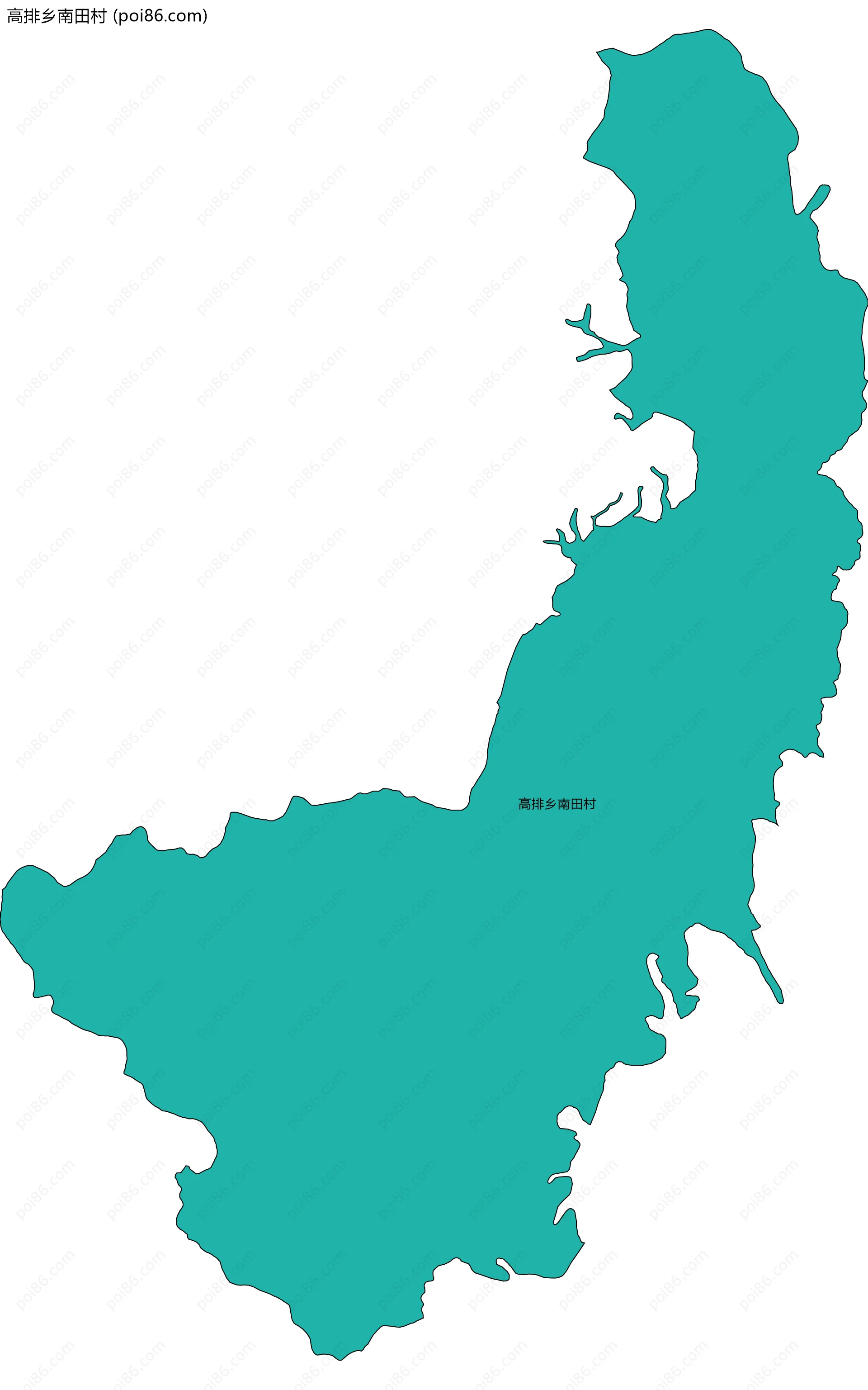 高排乡南田村边界地图