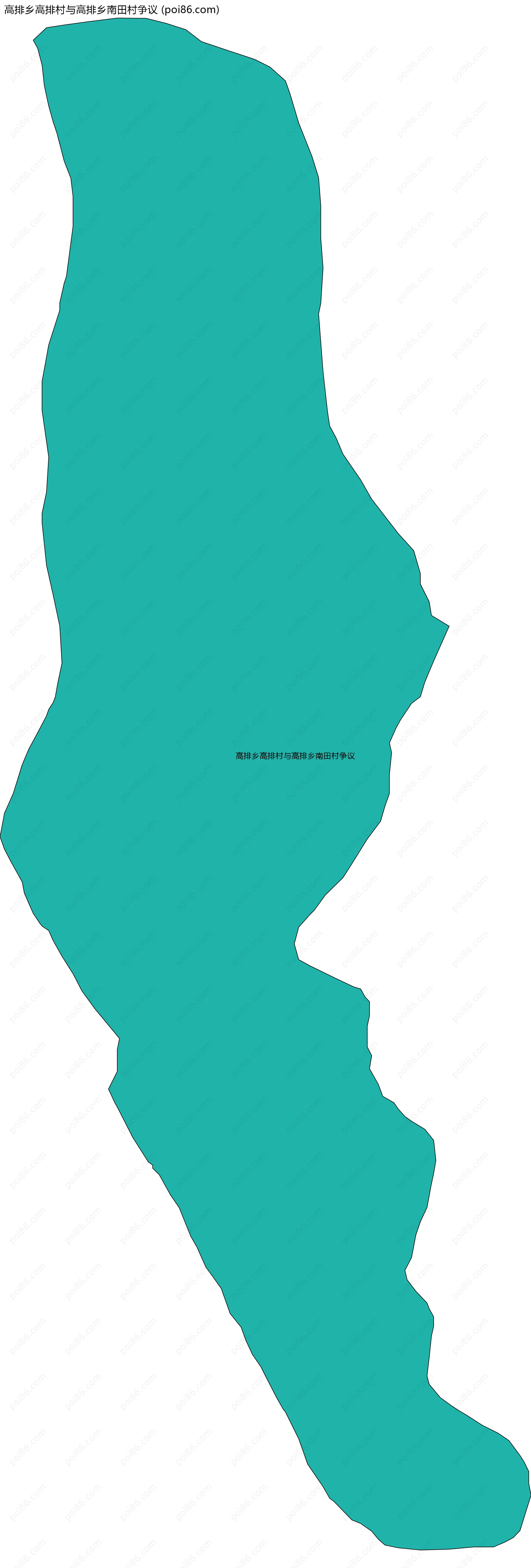 高排乡高排村与高排乡南田村争议边界地图