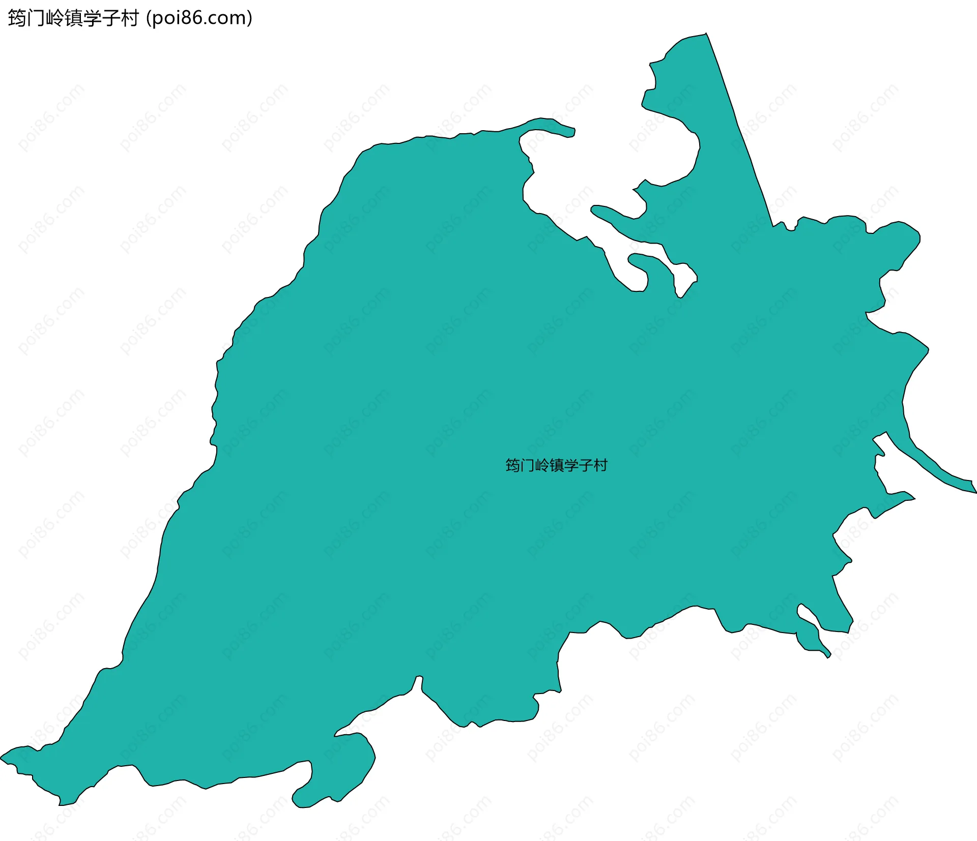 筠门岭镇学子村边界地图
