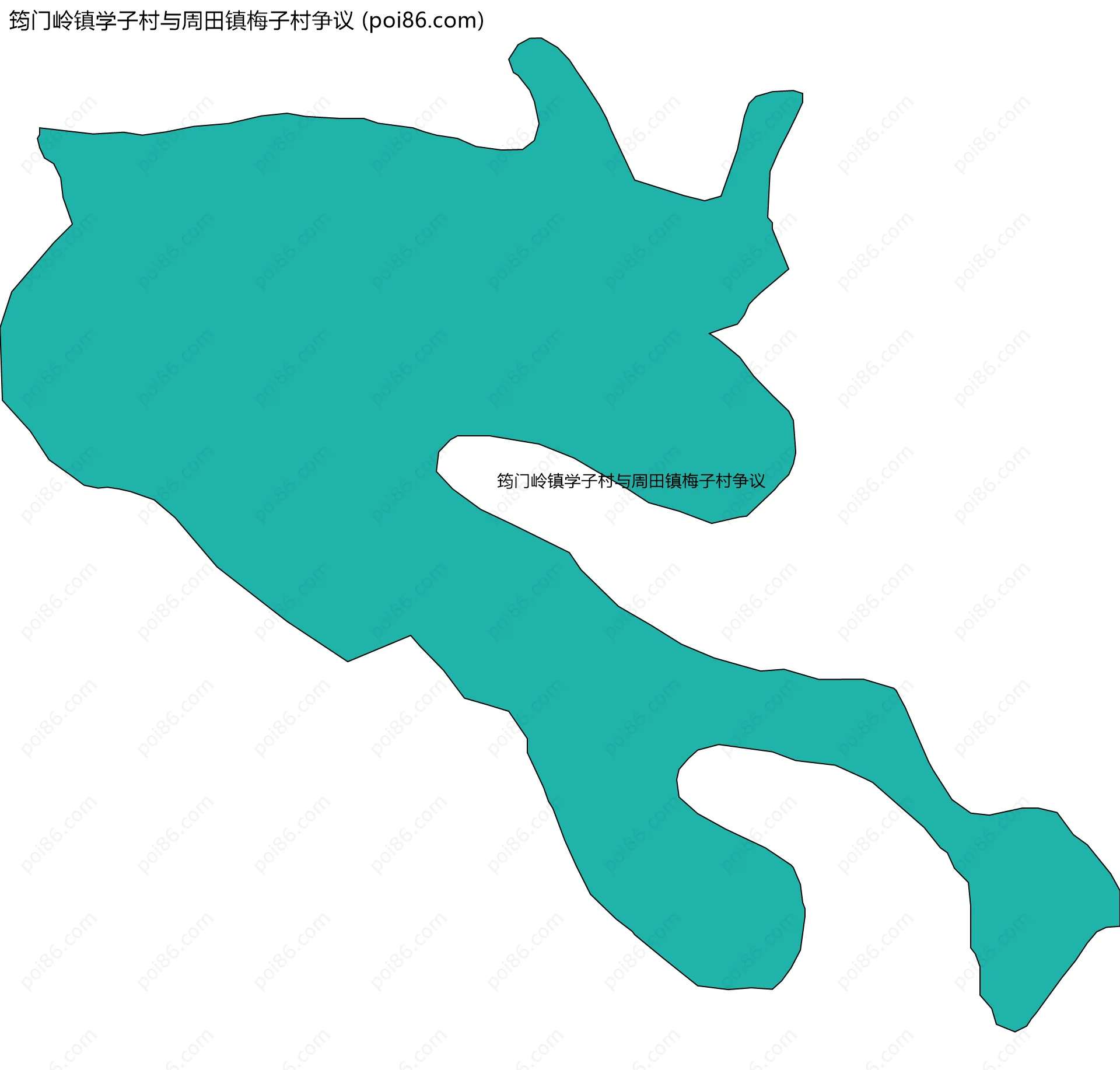 筠门岭镇学子村与周田镇梅子村争议边界地图