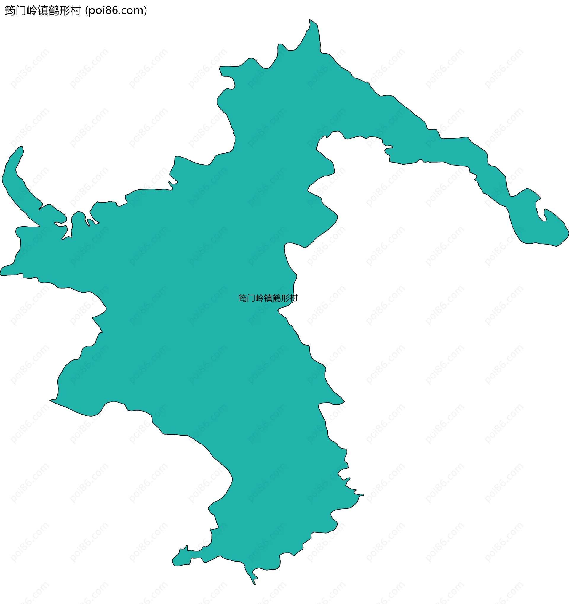 筠门岭镇鹤形村边界地图