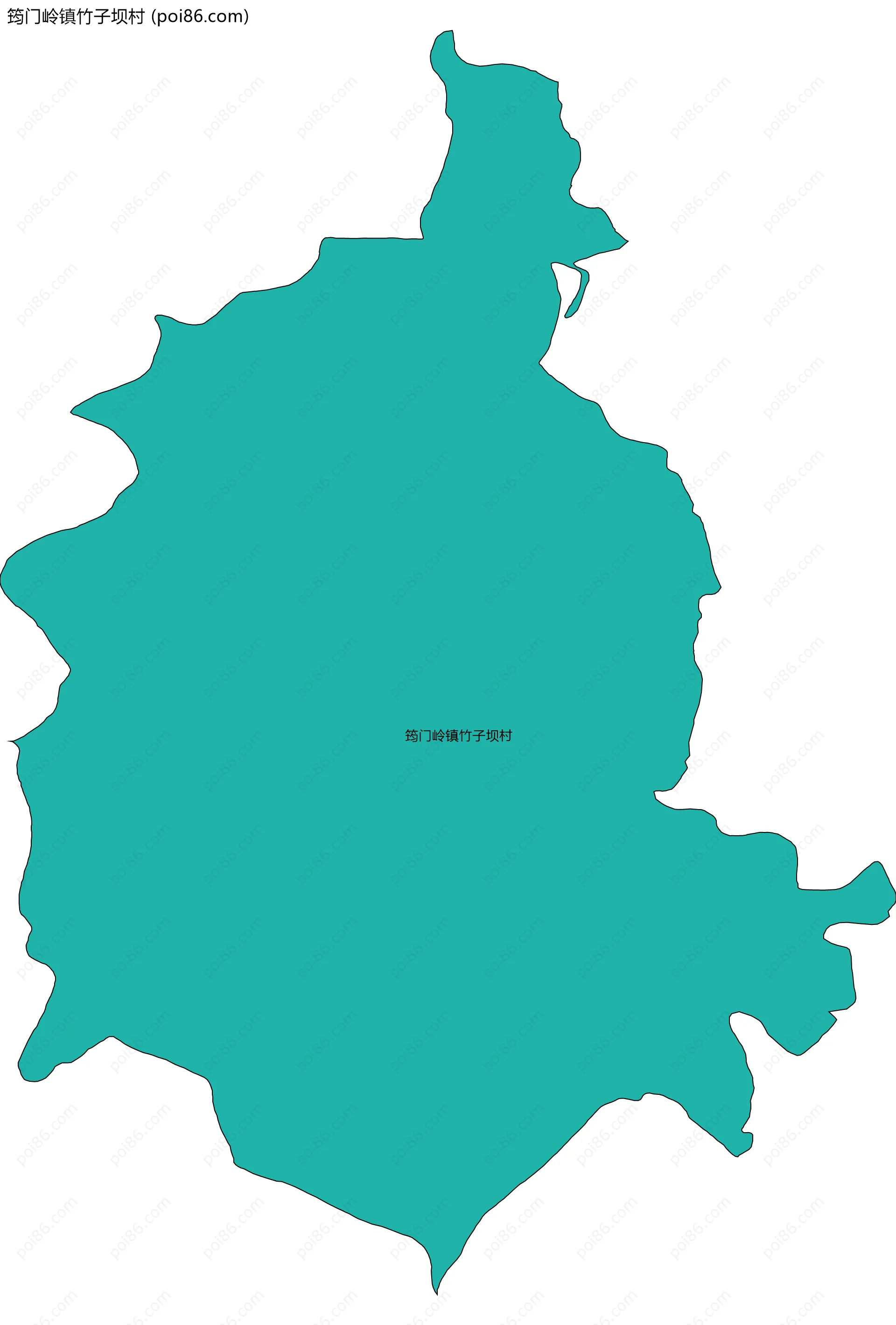 筠门岭镇竹子坝村边界地图