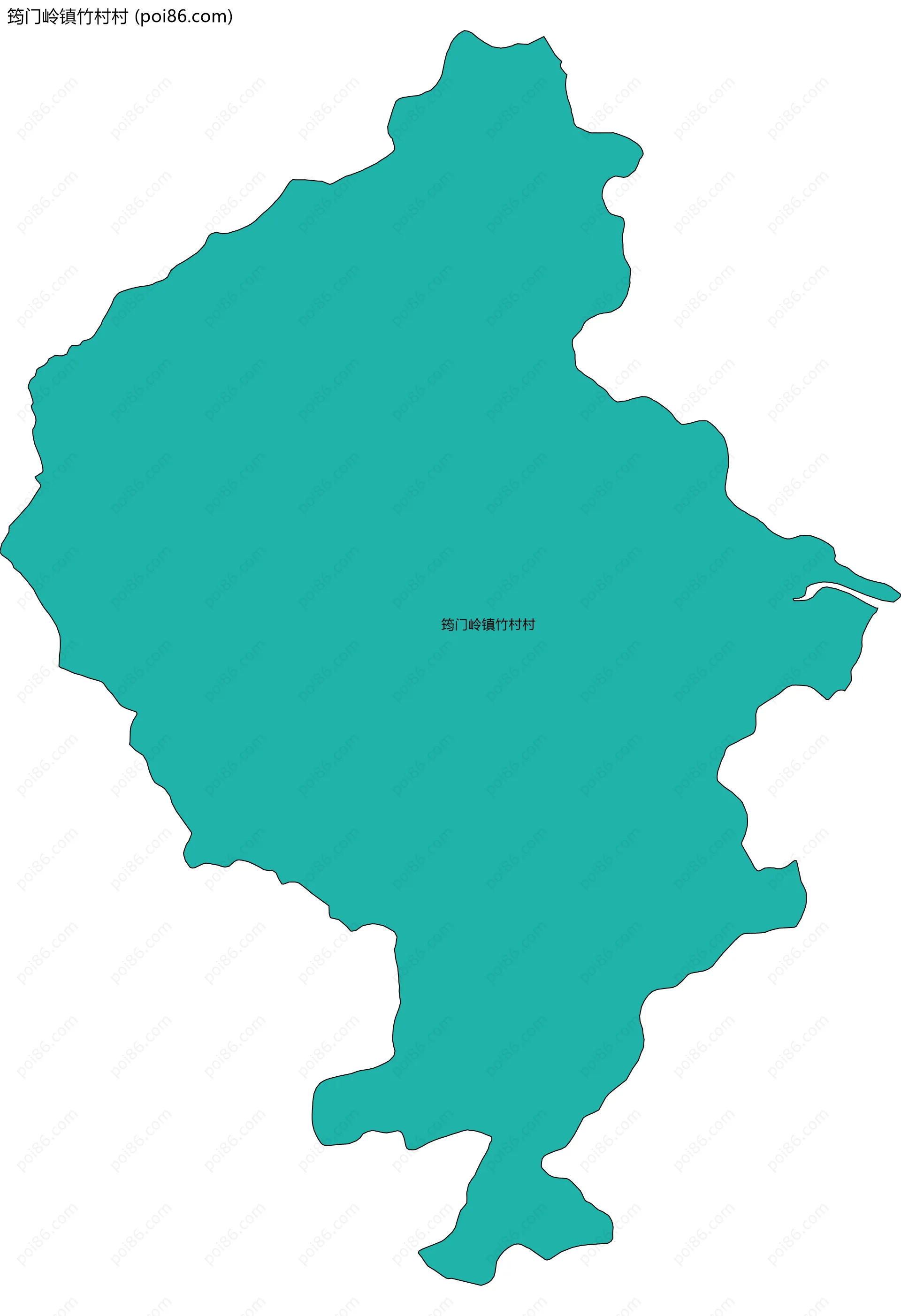 筠门岭镇竹村村边界地图