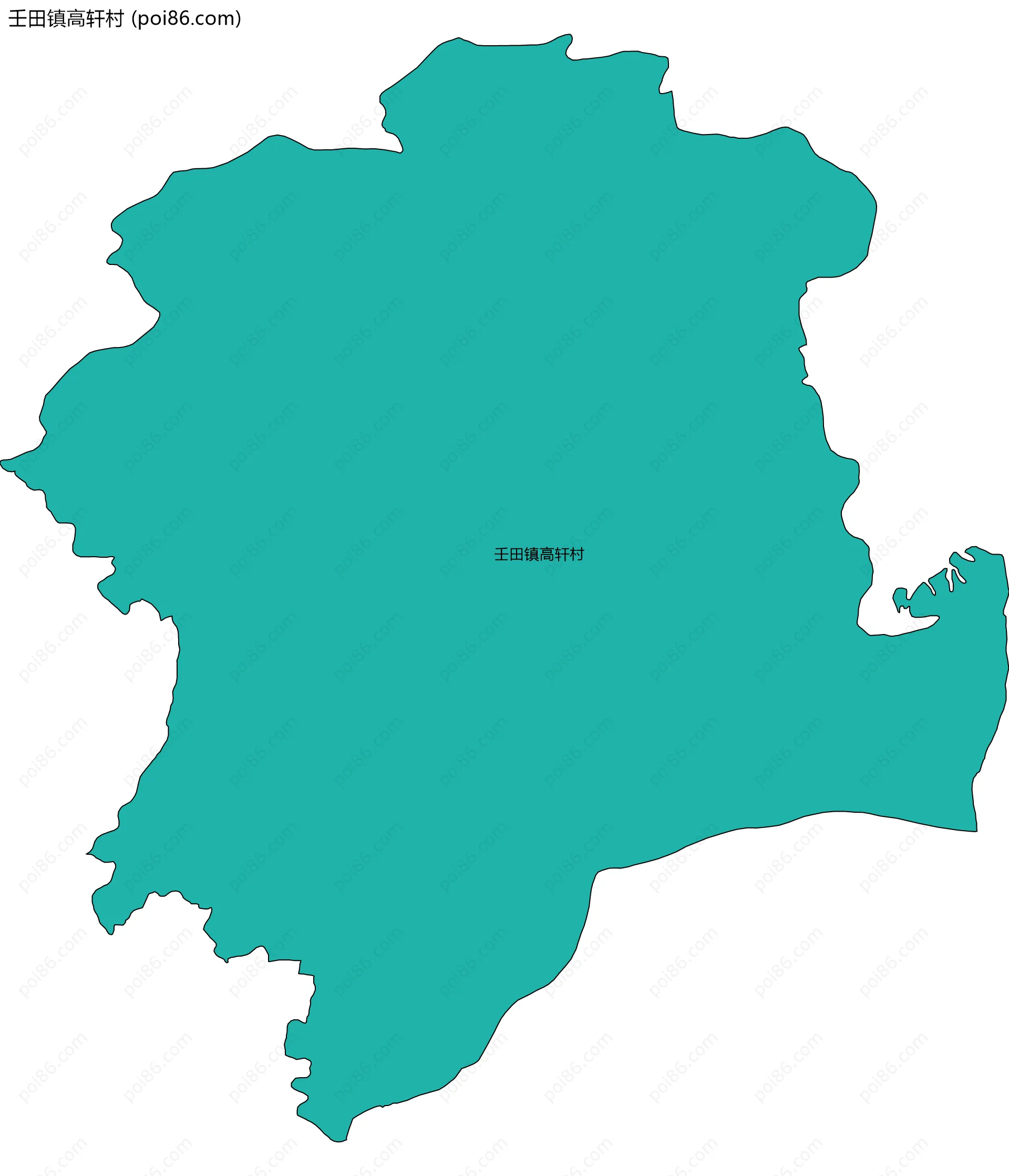 壬田镇高轩村边界地图
