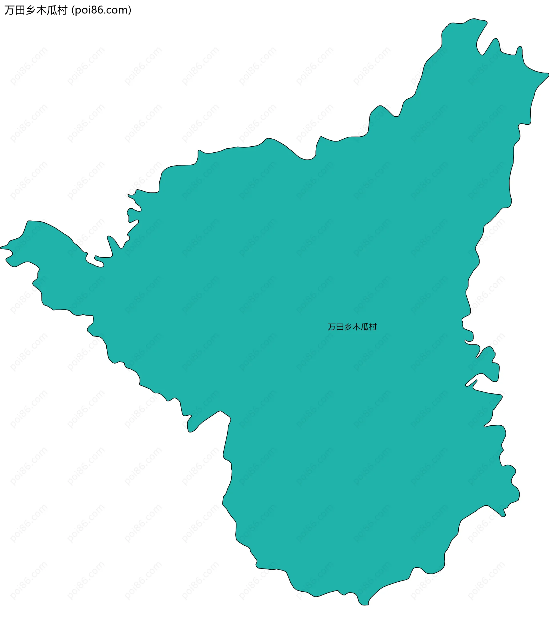 万田乡木瓜村边界地图