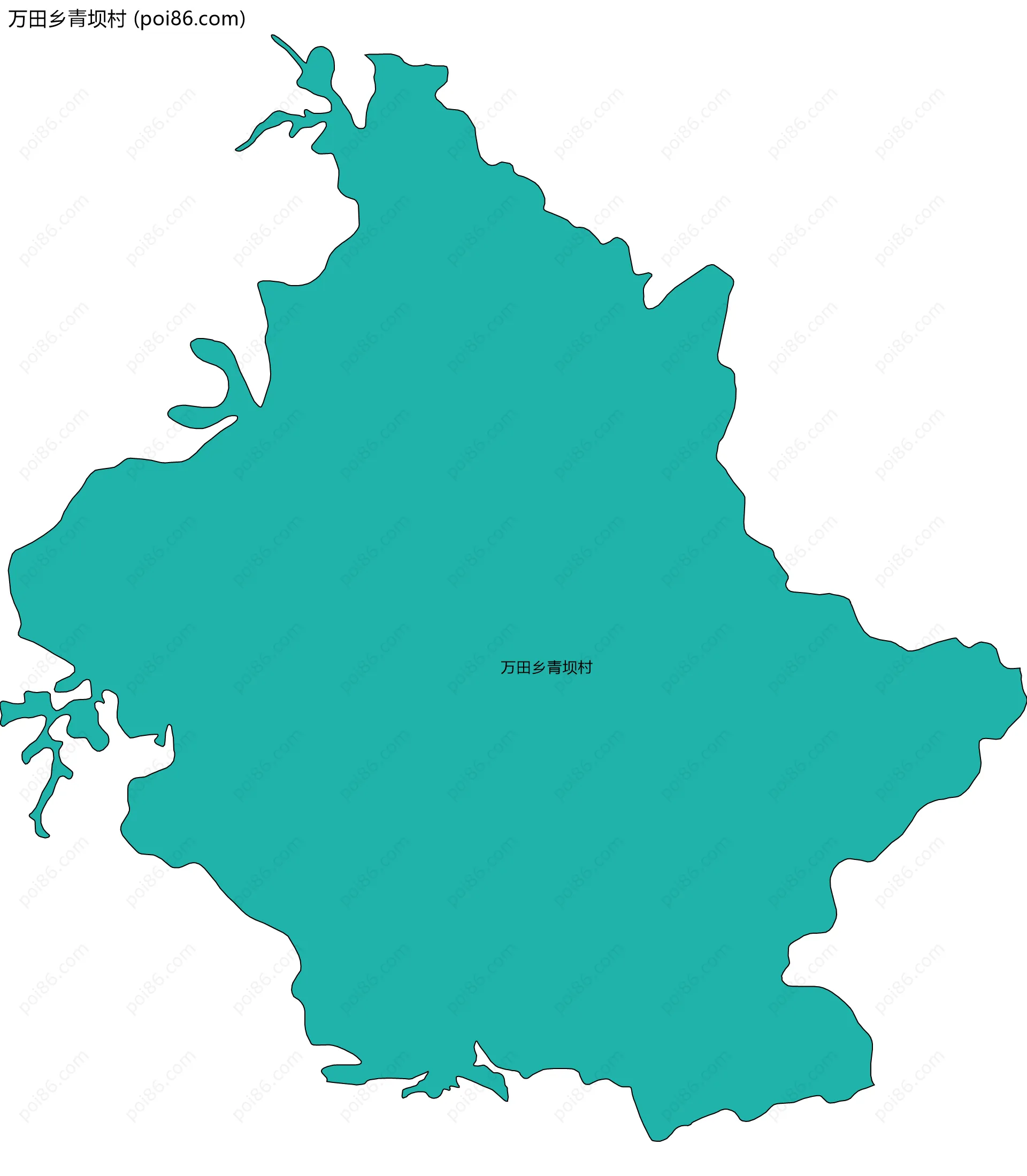 万田乡青坝村边界地图