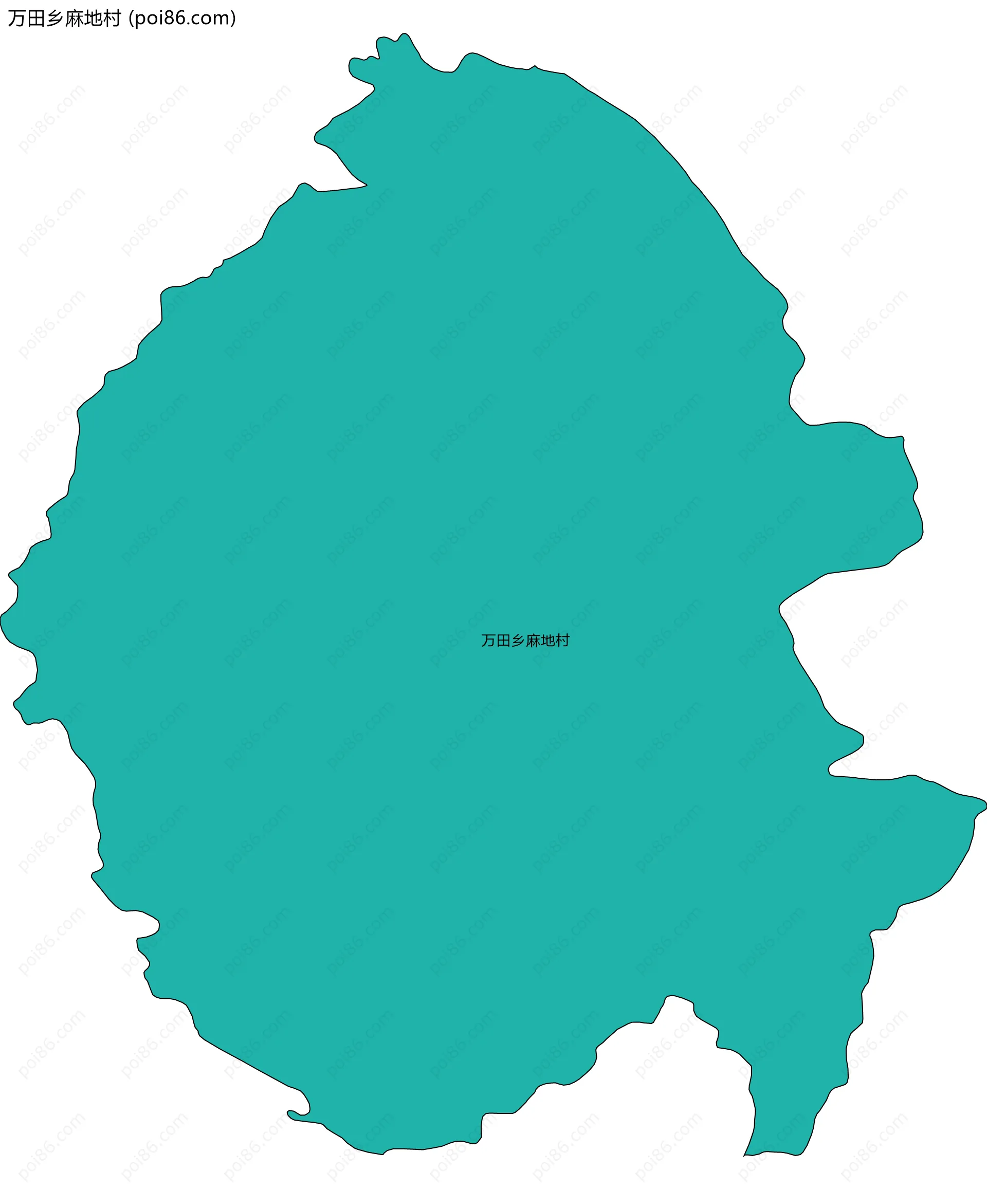 万田乡麻地村边界地图