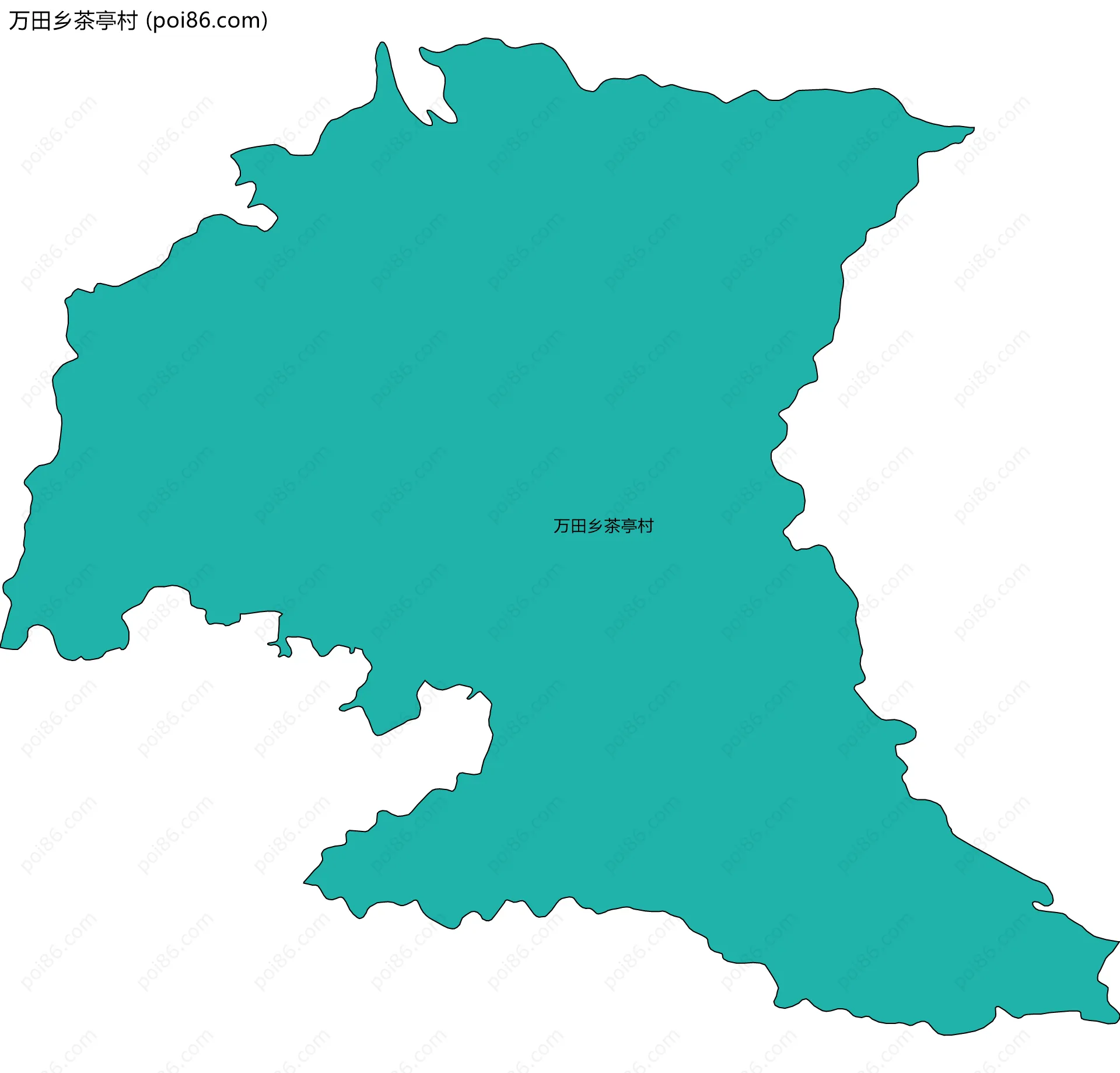 万田乡茶亭村边界地图