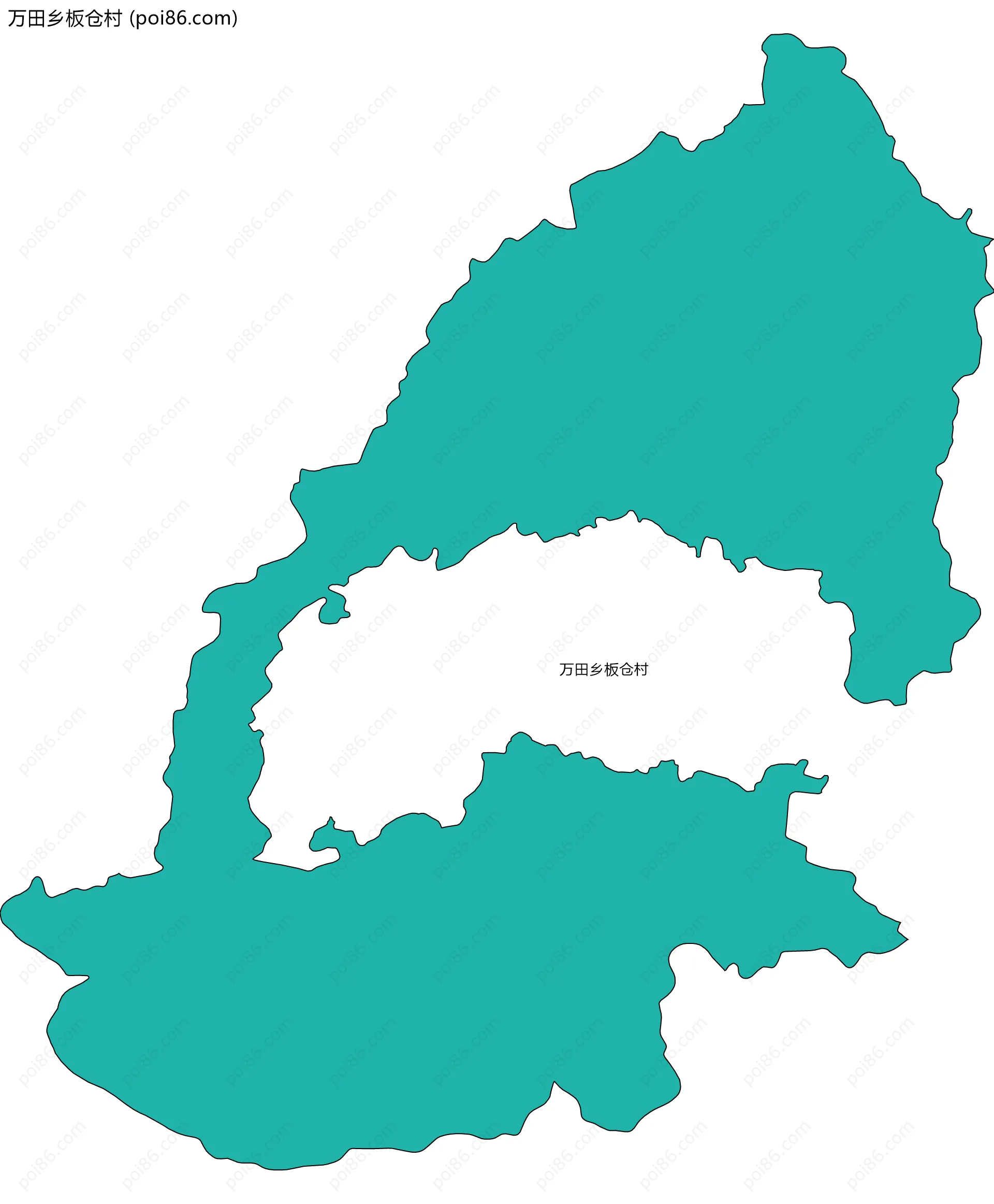 万田乡板仓村边界地图