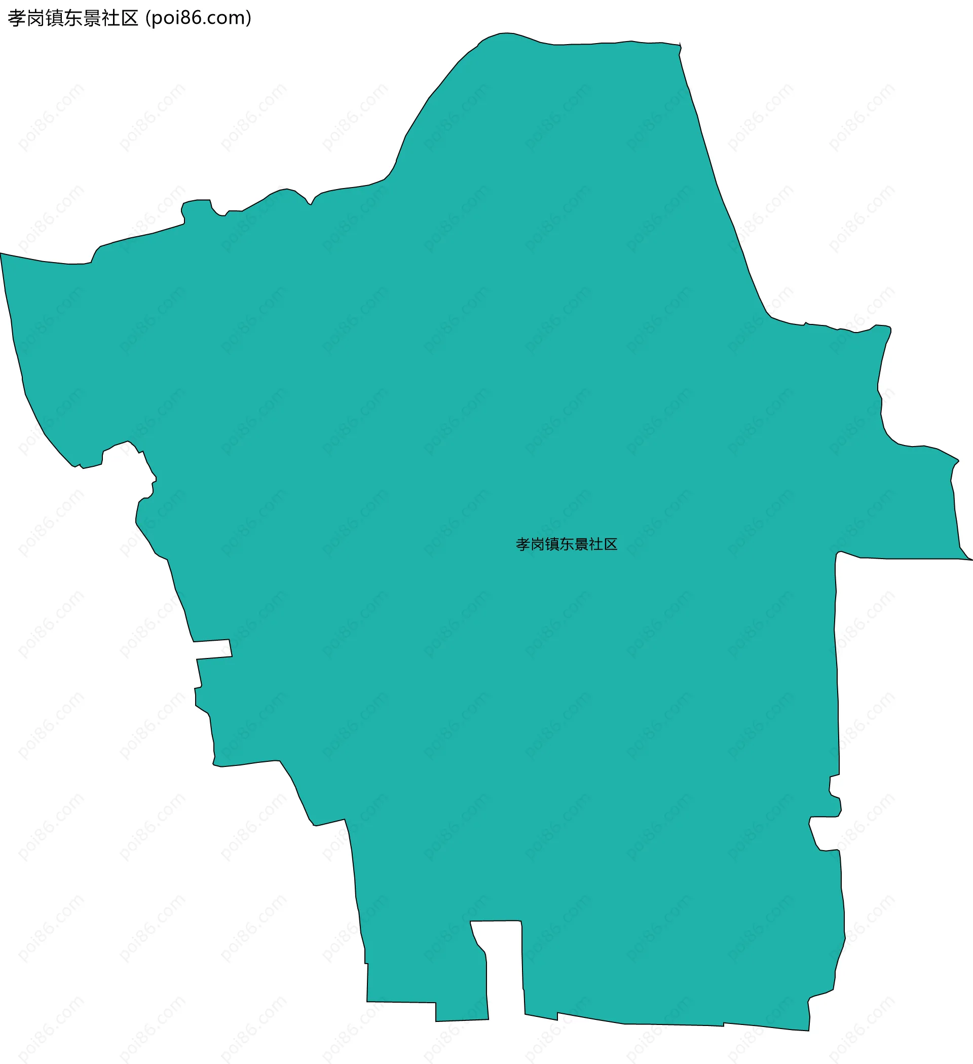 孝岗镇东景社区边界地图