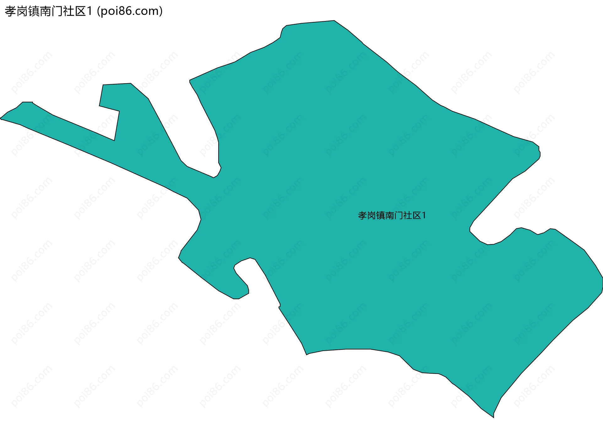 孝岗镇南门社区1边界地图