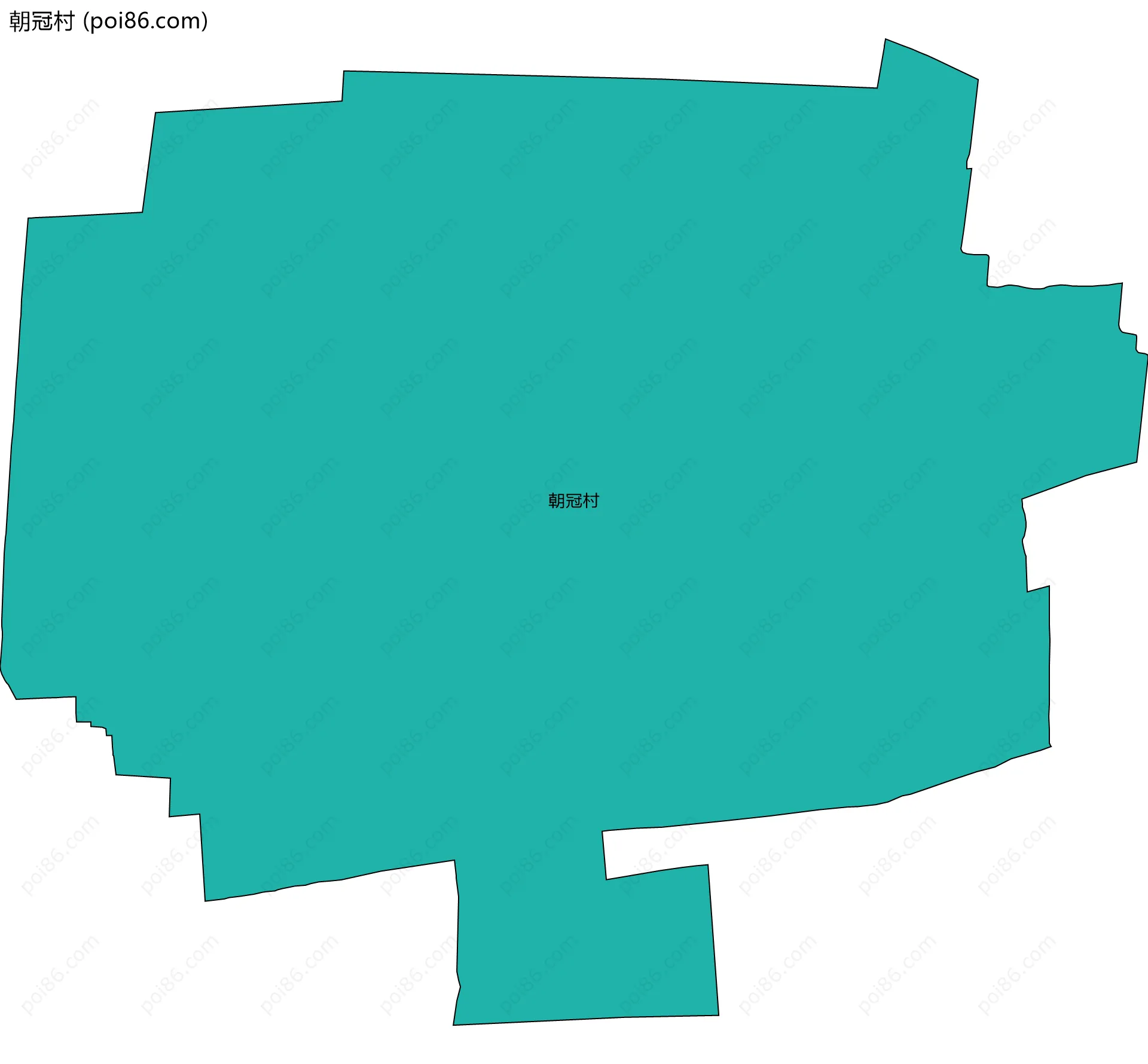 朝冠村边界地图