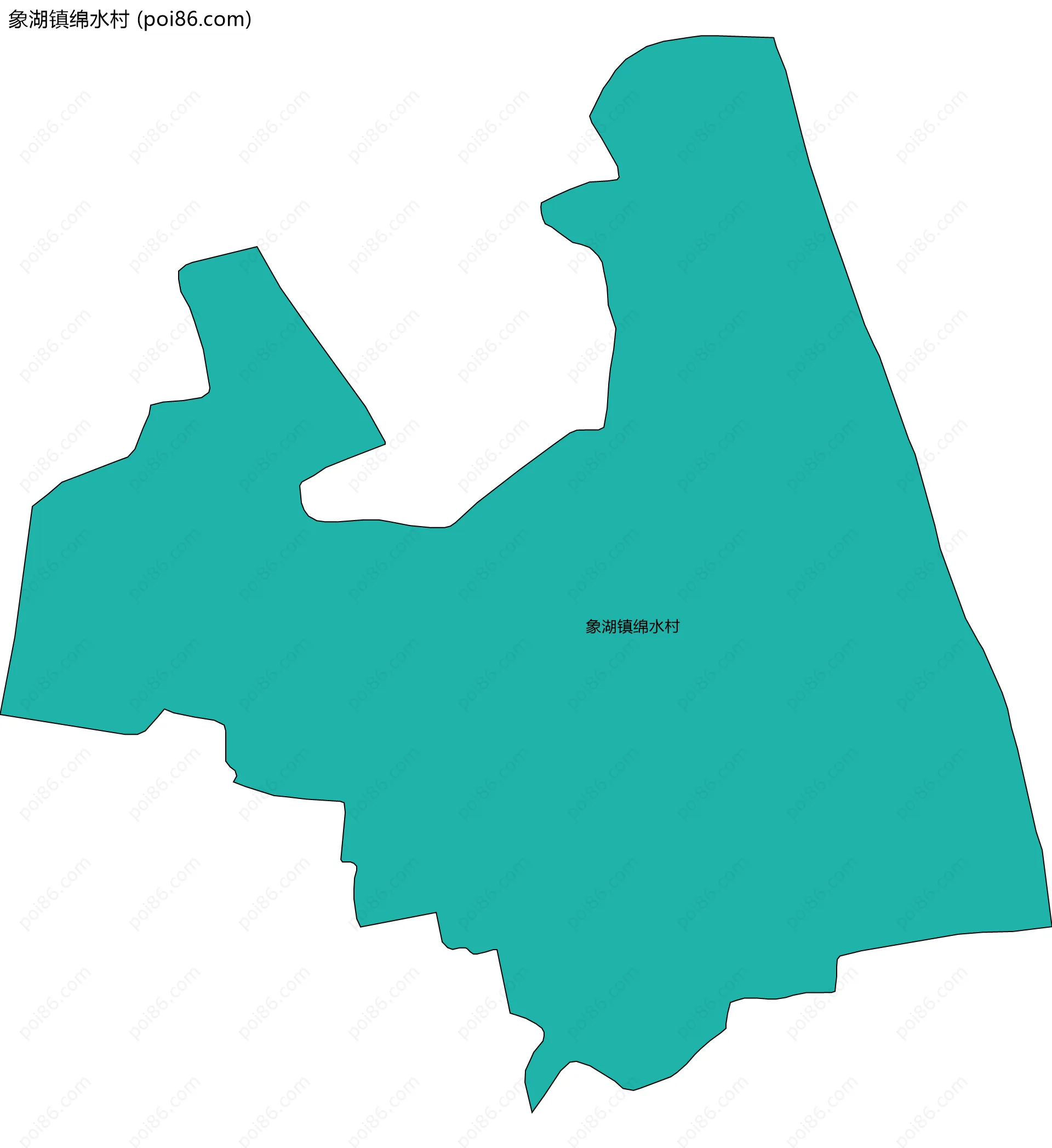 象湖镇绵水村边界地图