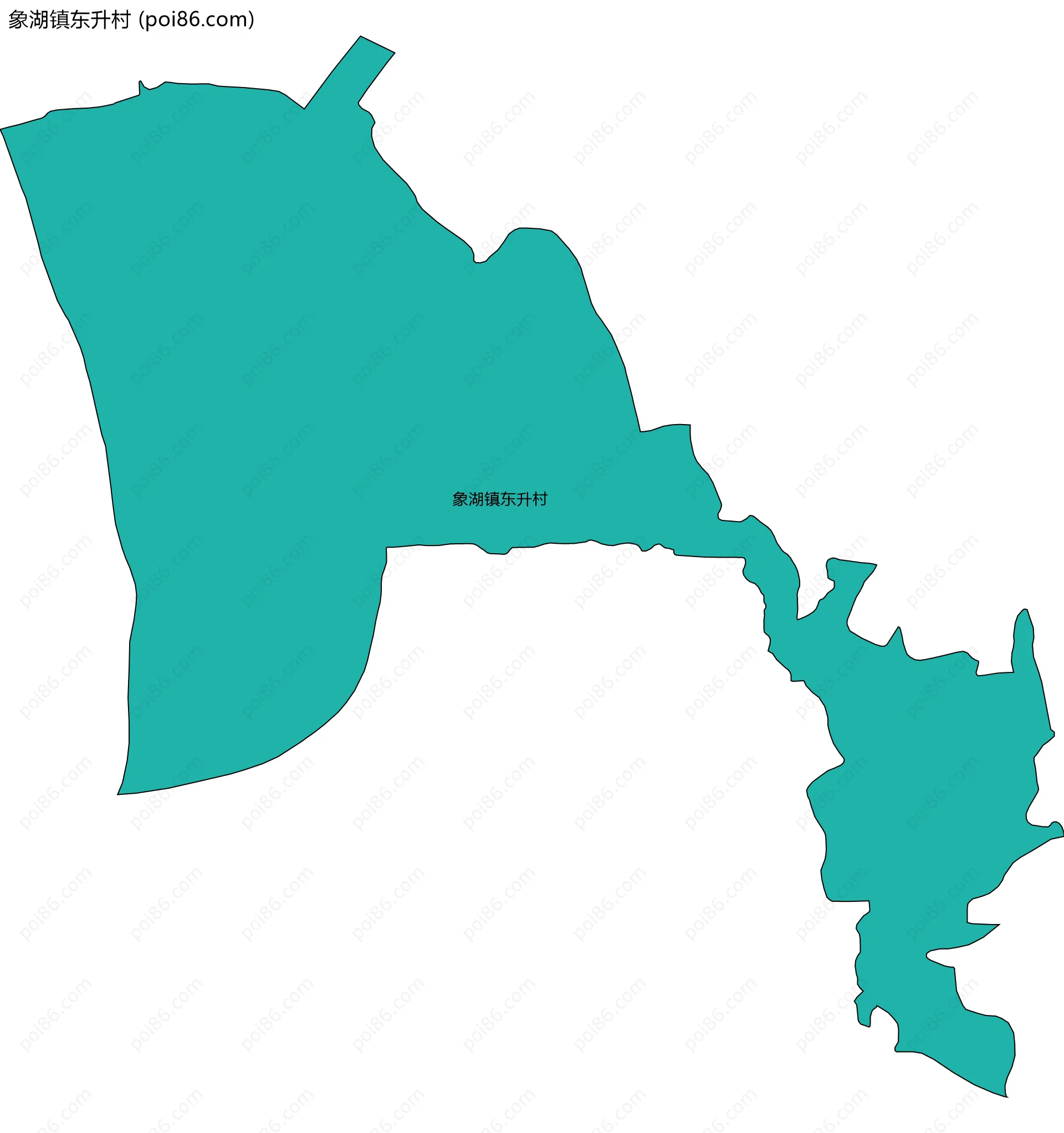 象湖镇东升村边界地图