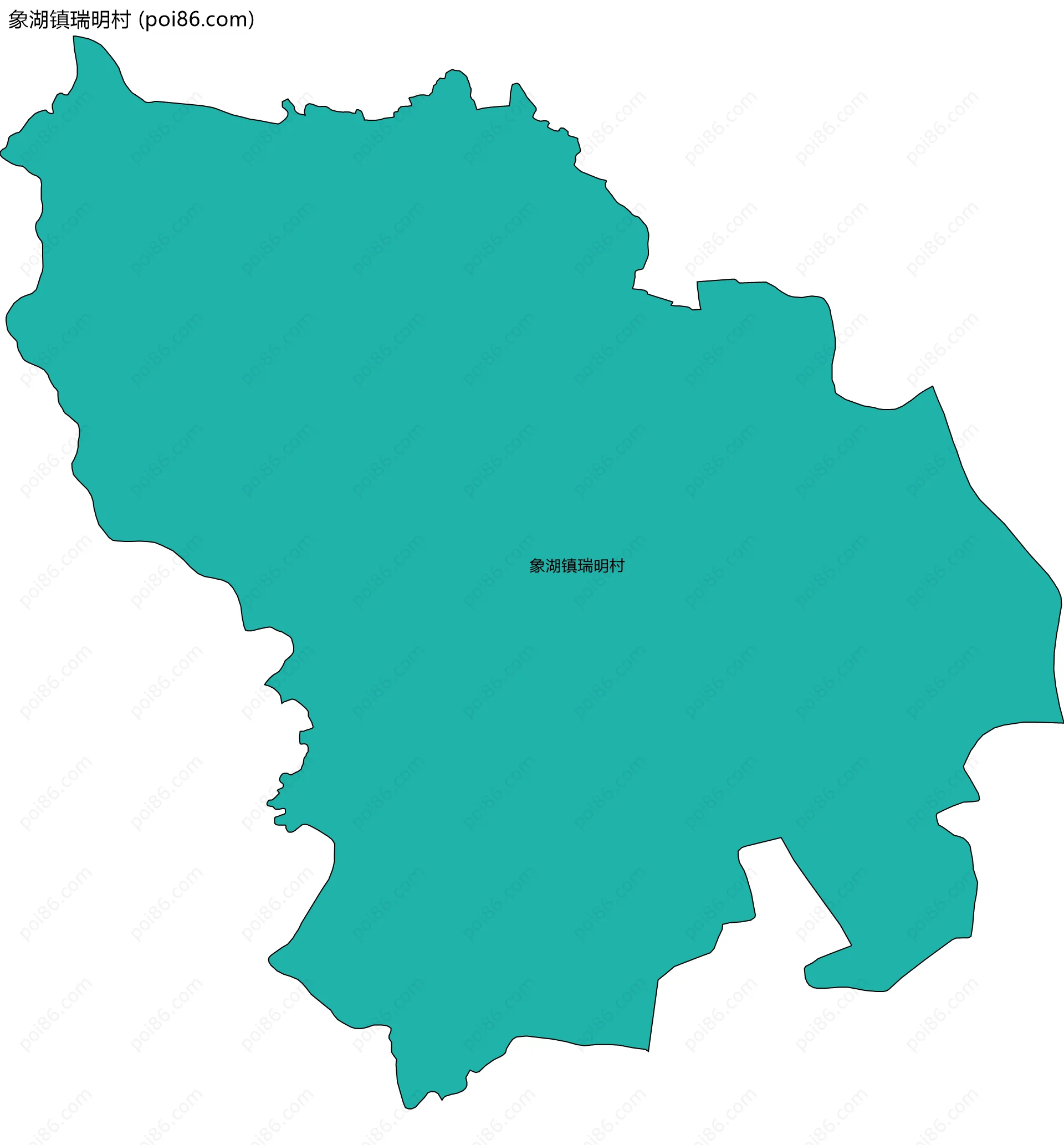 象湖镇瑞明村边界地图