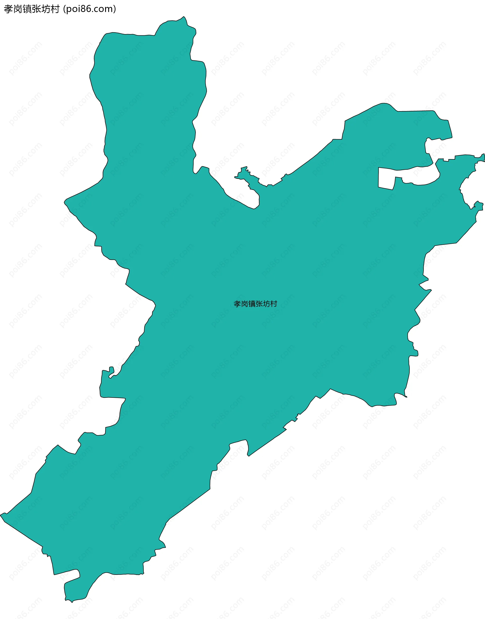 孝岗镇张坊村边界地图