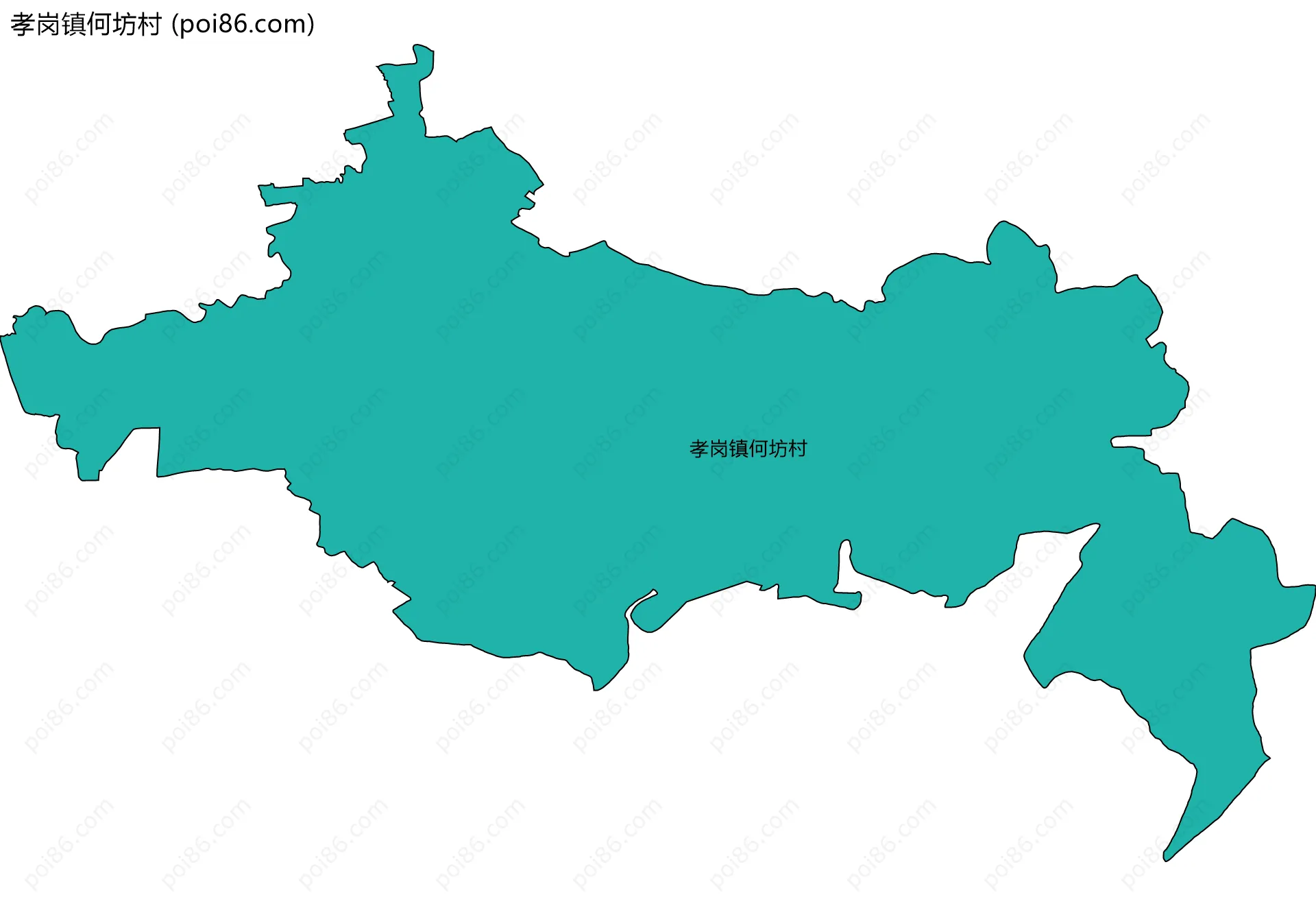 孝岗镇何坊村边界地图