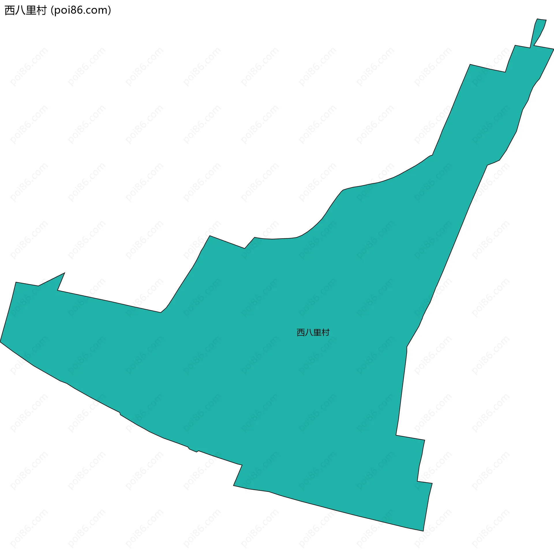 西八里村边界地图