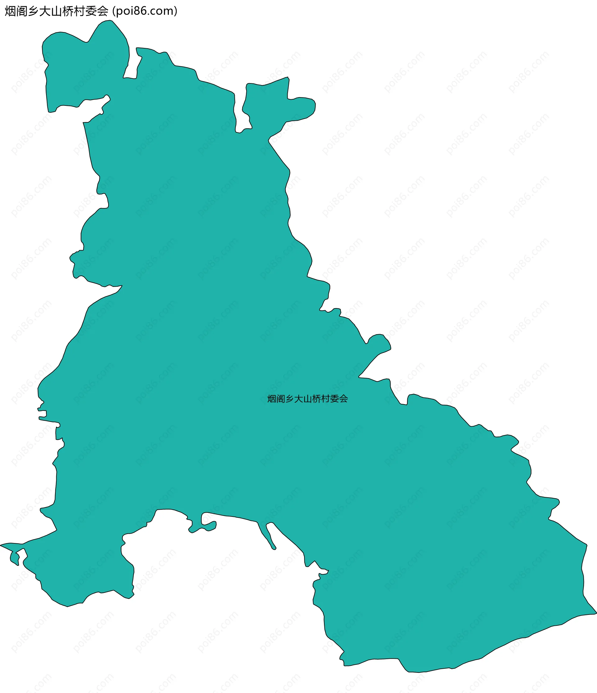 烟阁乡大山桥村委会边界地图