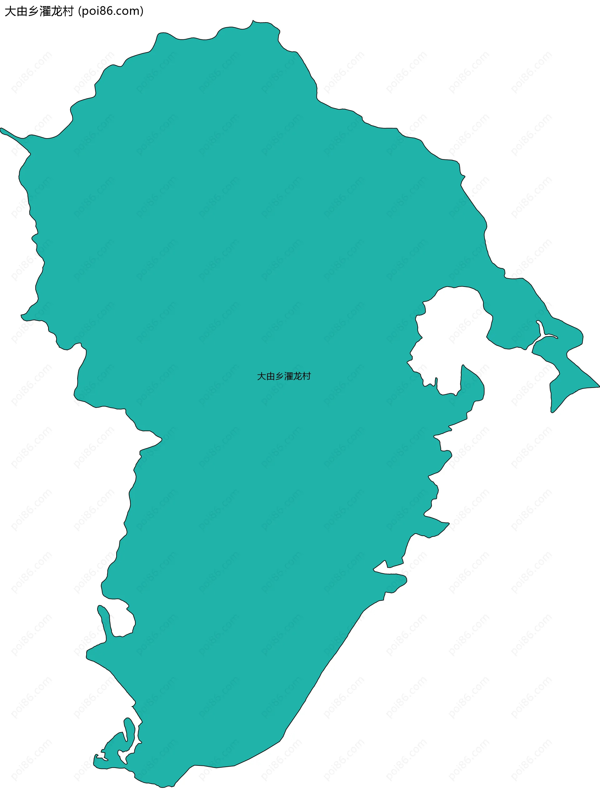 大由乡濯龙村边界地图