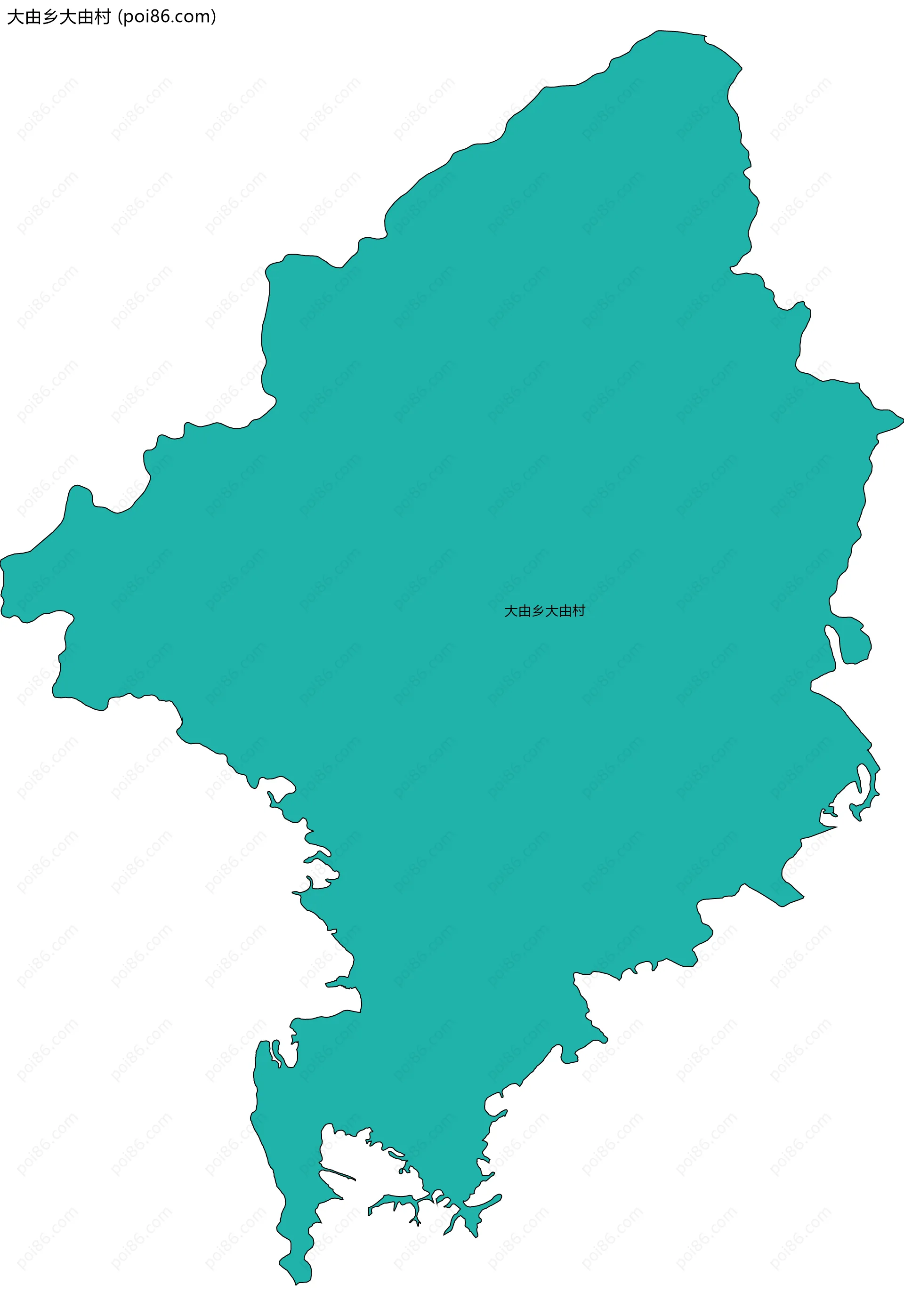 大由乡大由村边界地图