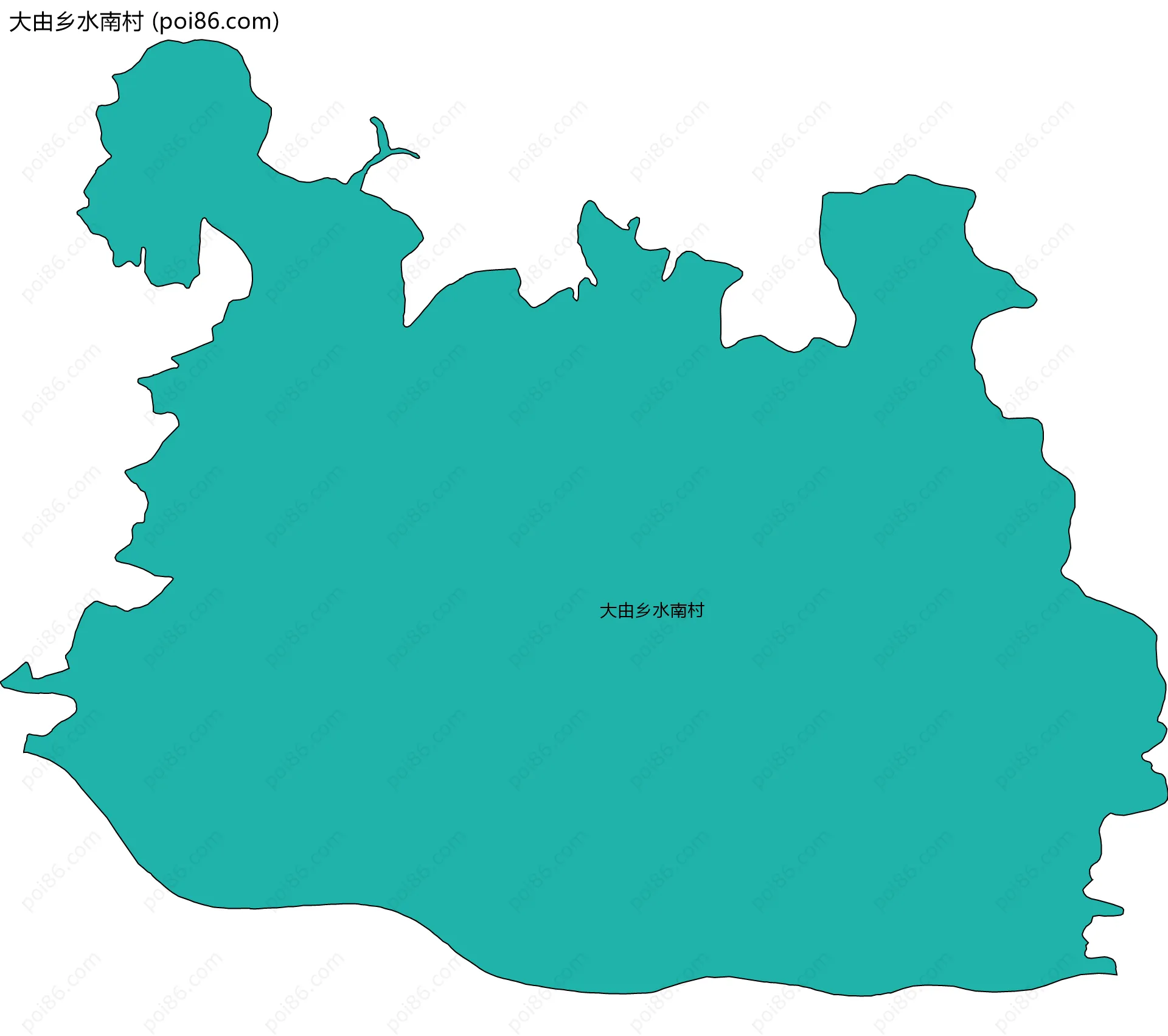 大由乡水南村边界地图