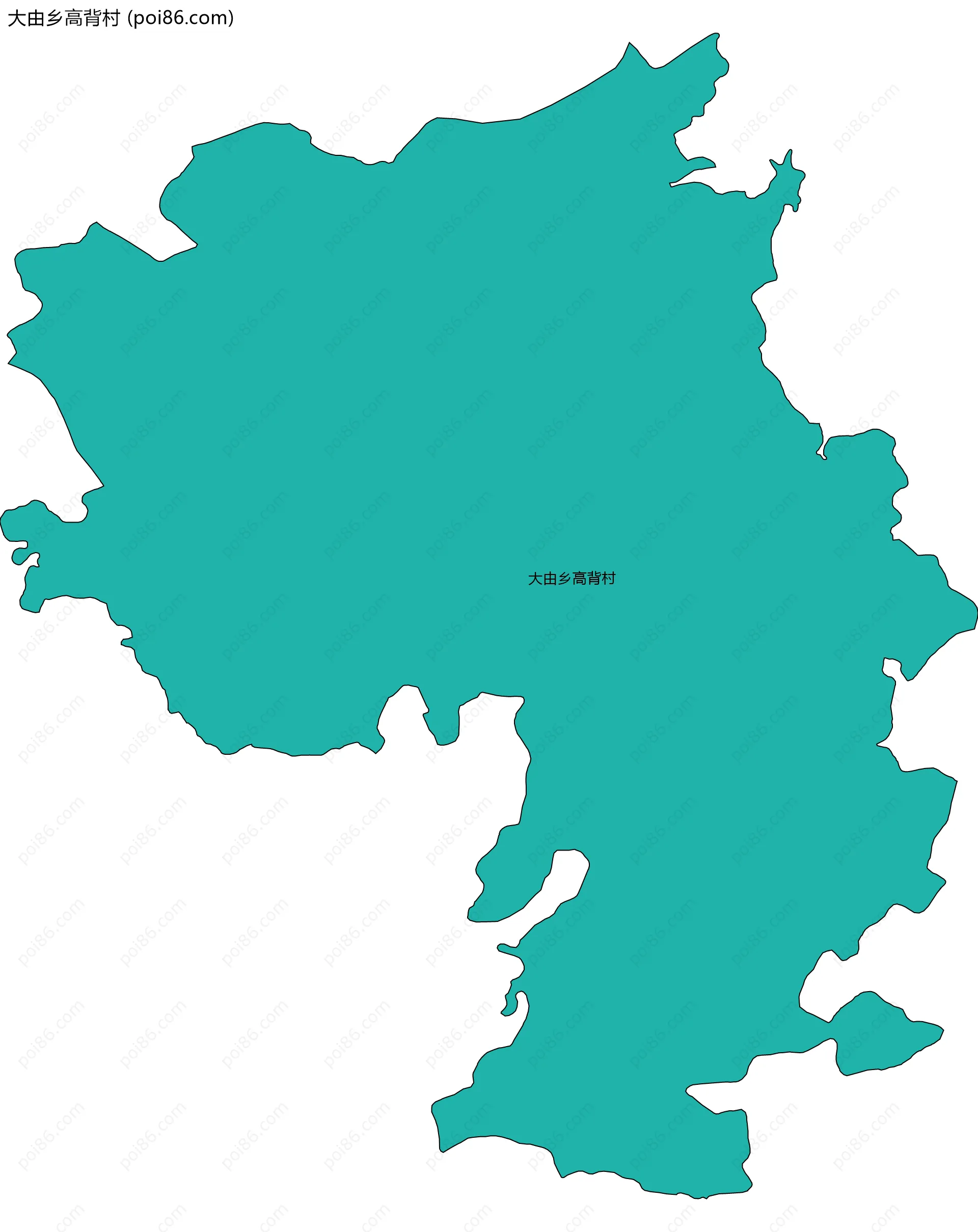 大由乡高背村边界地图